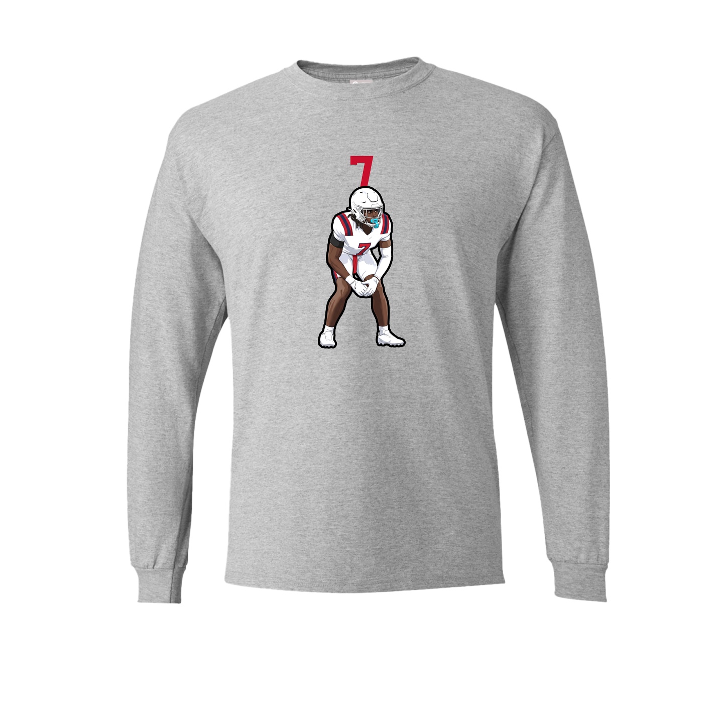 Long Sleeve Tee — Number Top in Grey