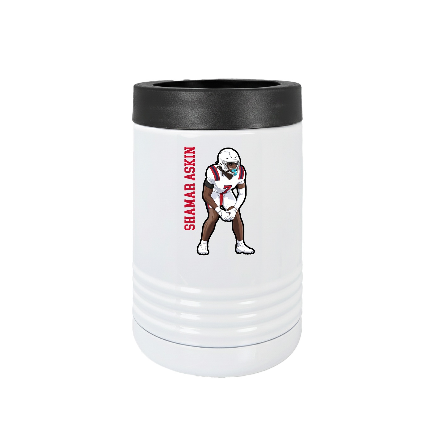 Beverage Holder — Name Vertical in White