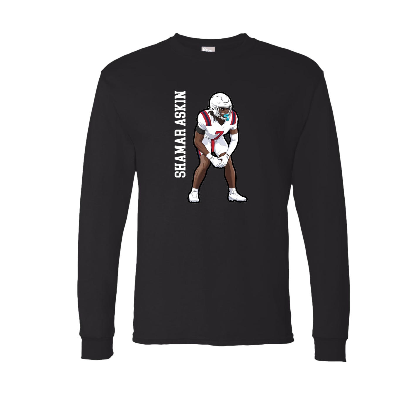 Long Sleeve Tee — Name Vertical in Black