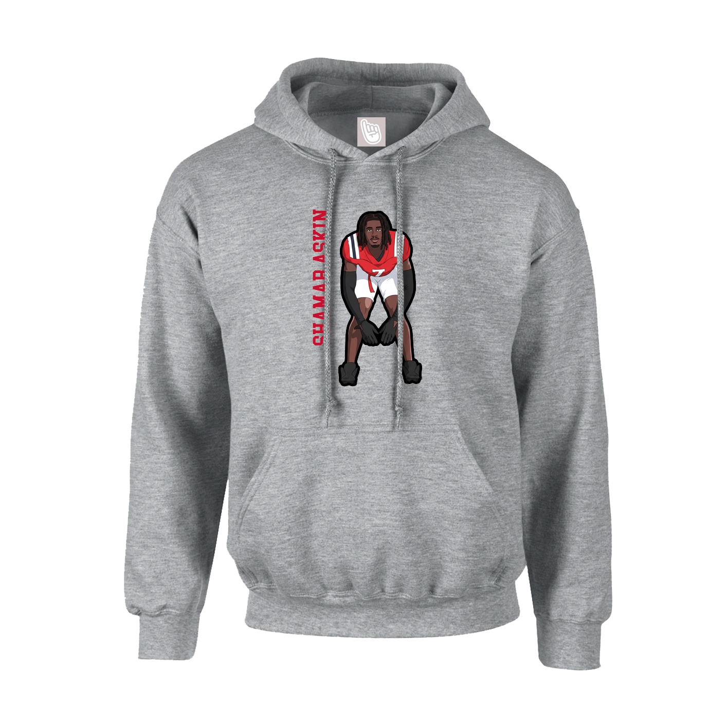 Youth Hoodie — Name Vertical in Grey