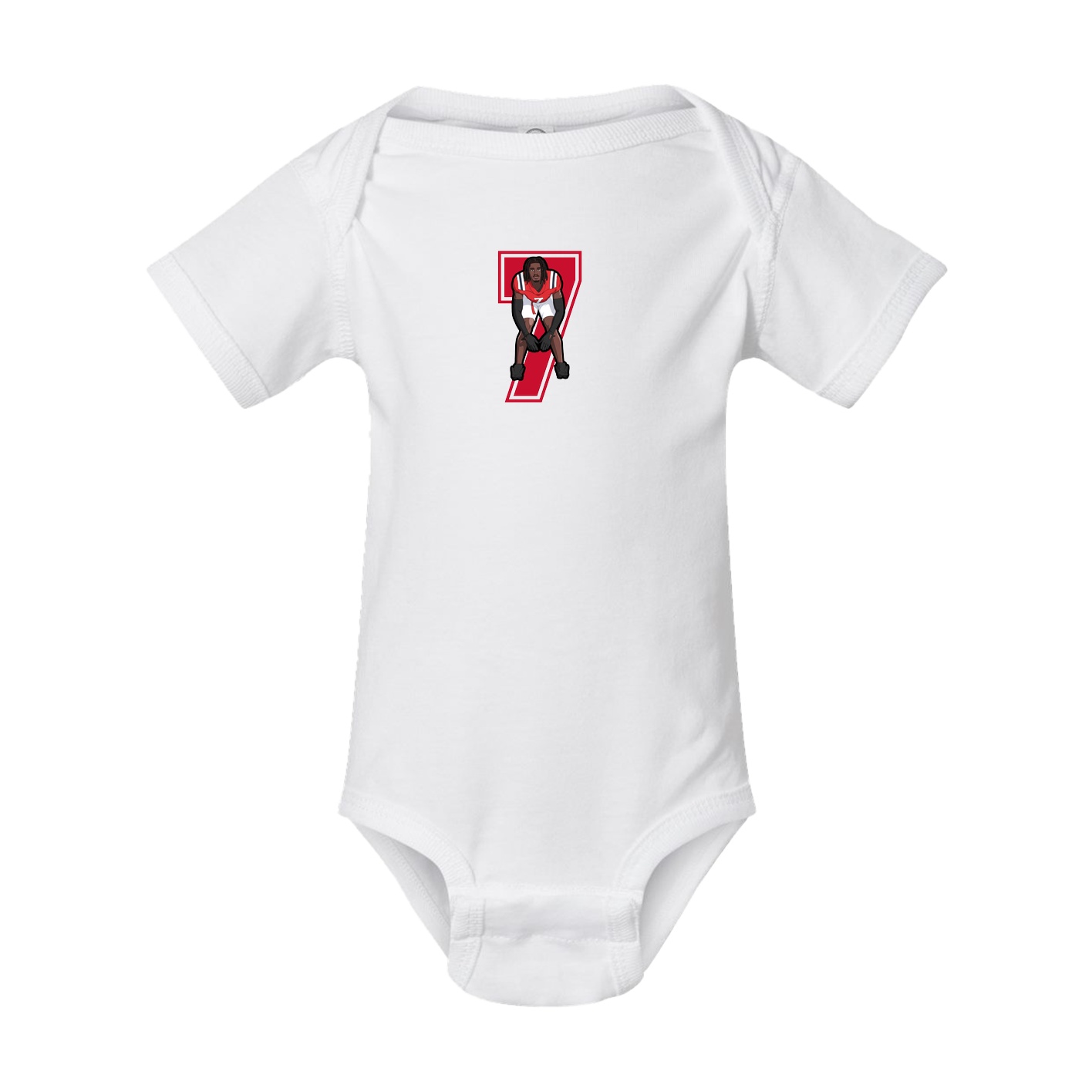 Baby Onesie — Number in White