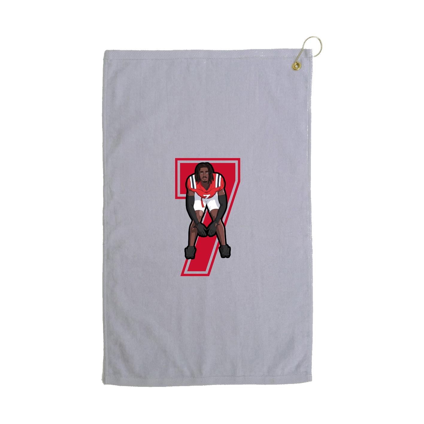Golf Towel — Number in Grey
