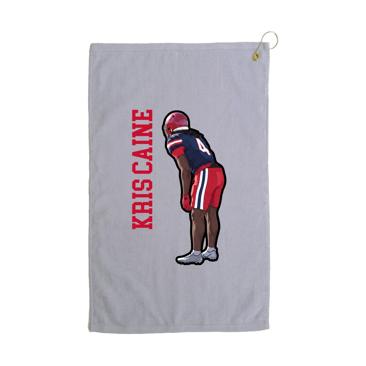 Golf Towel — Name Vertical in Grey