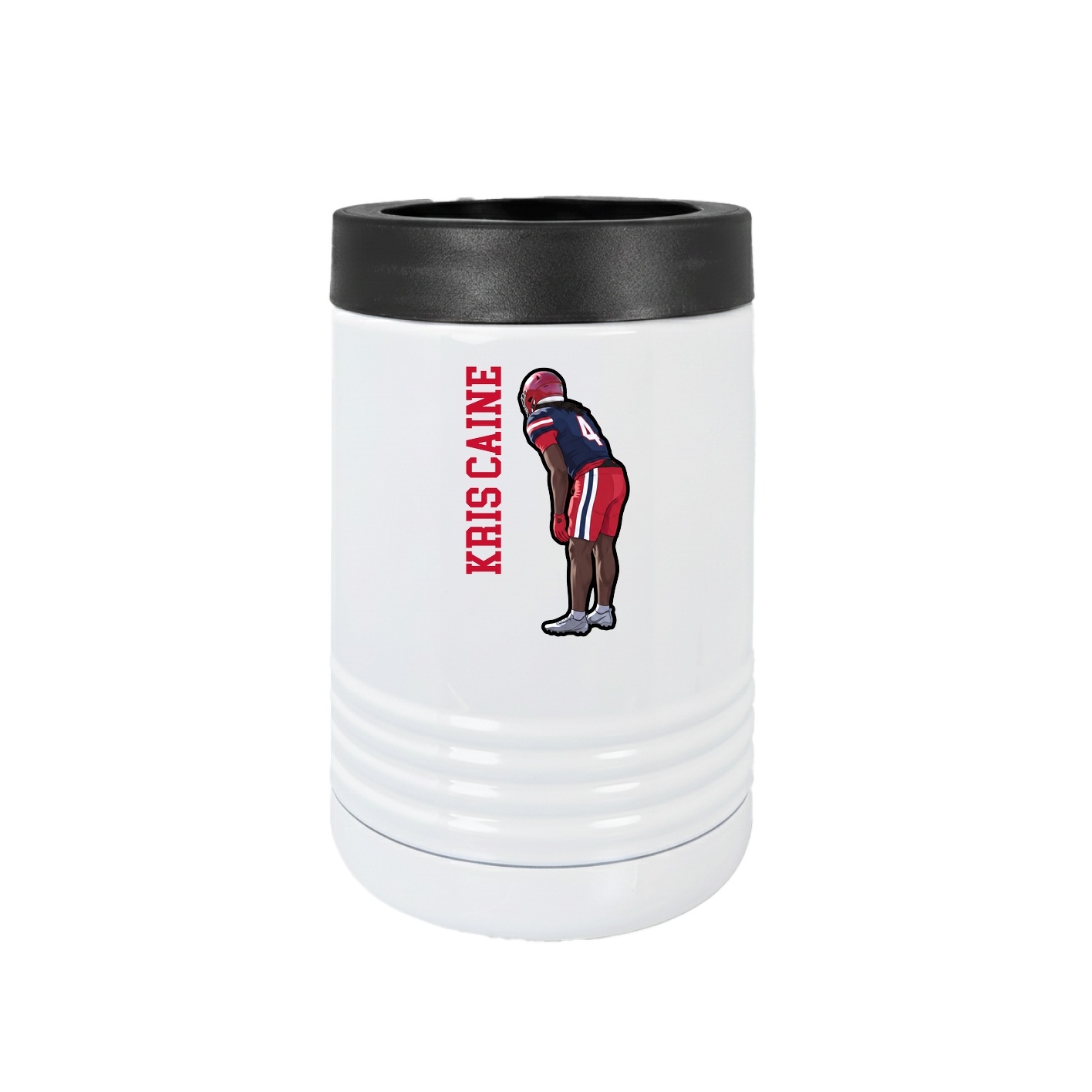 Beverage Holder — Name Vertical in White