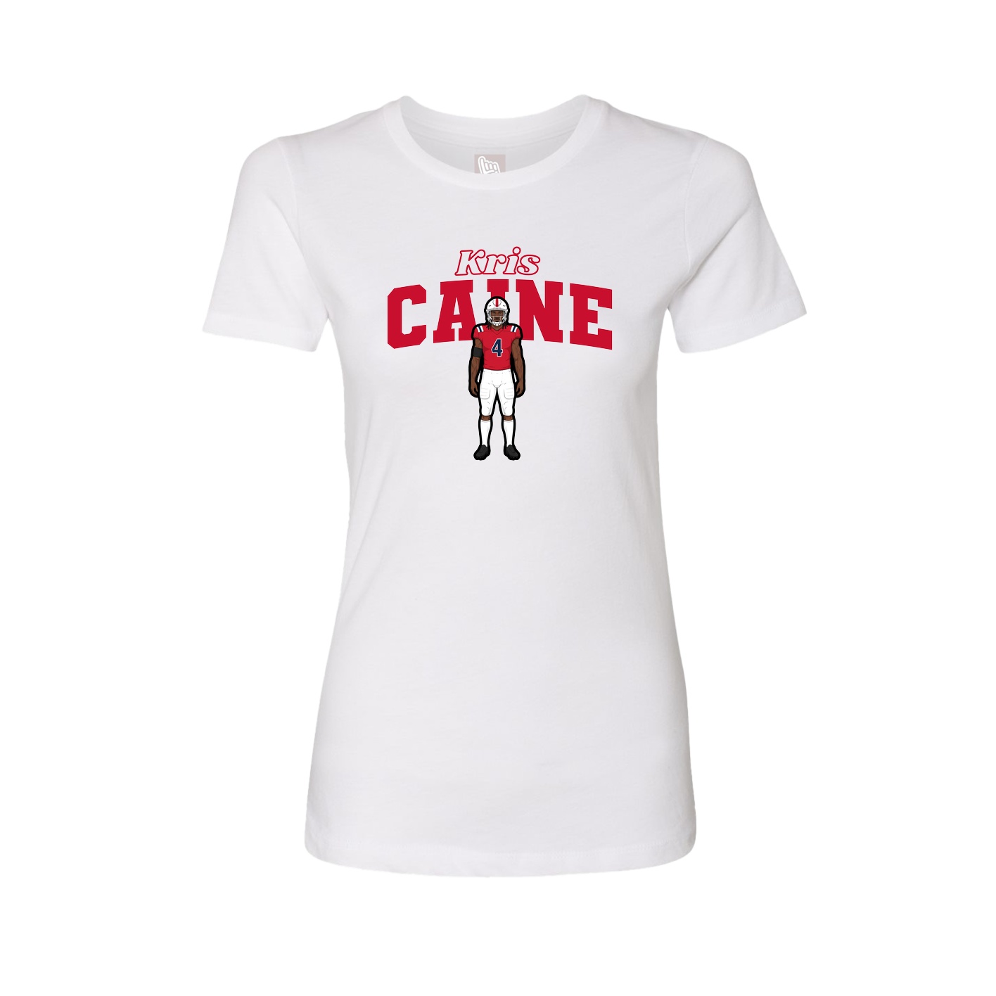 Fitted Women's Tee — Name Arch in White