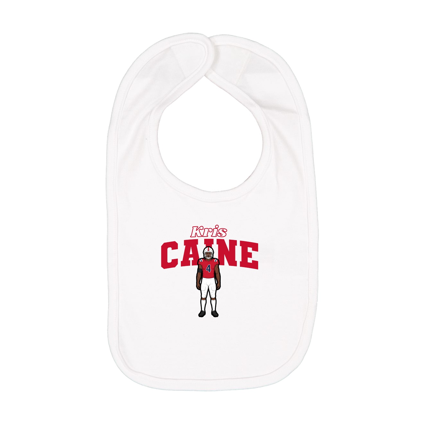 Infant Bib — Name Arch in White