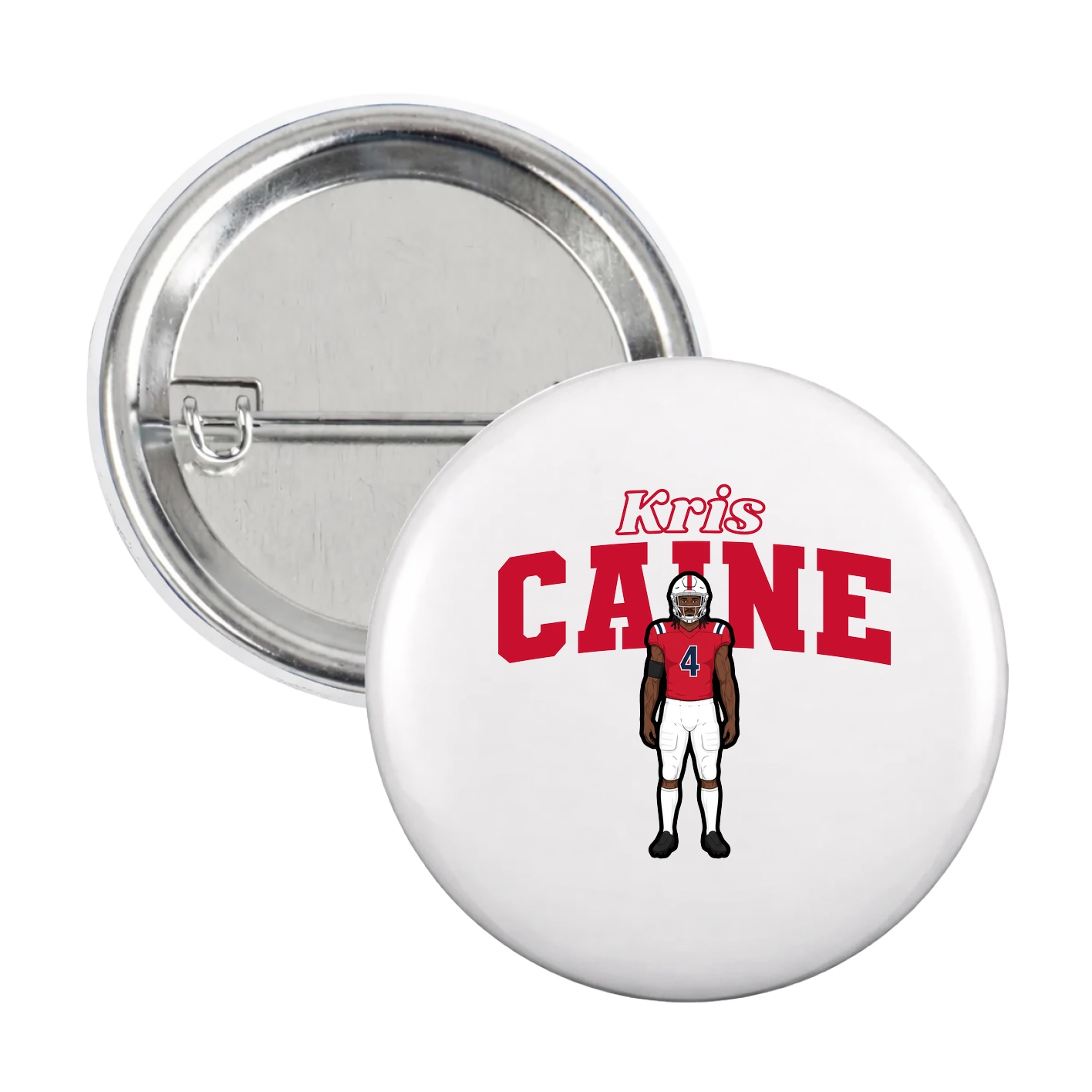 Game Day Button — Name Arch in White