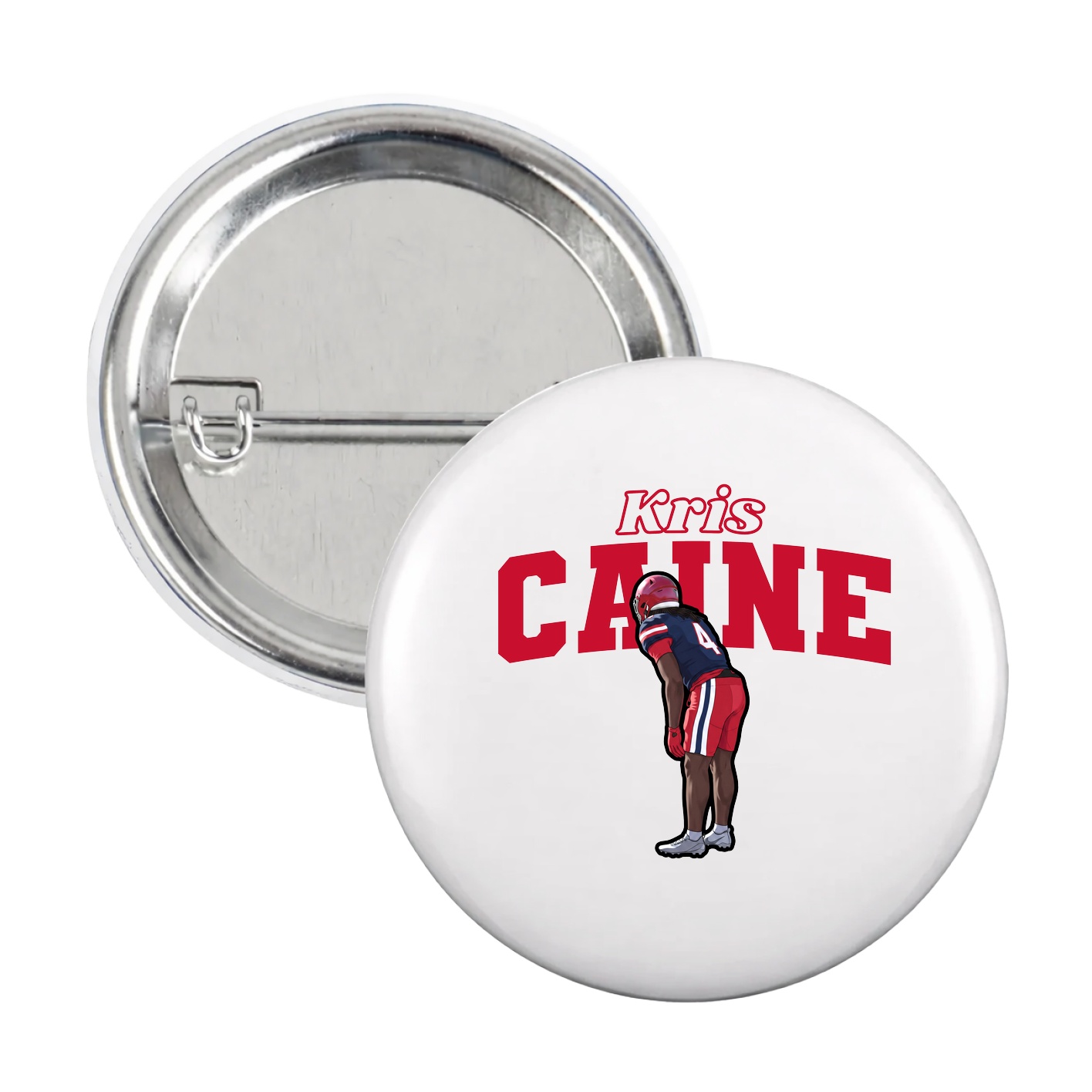 Game Day Button — Name Arch in White