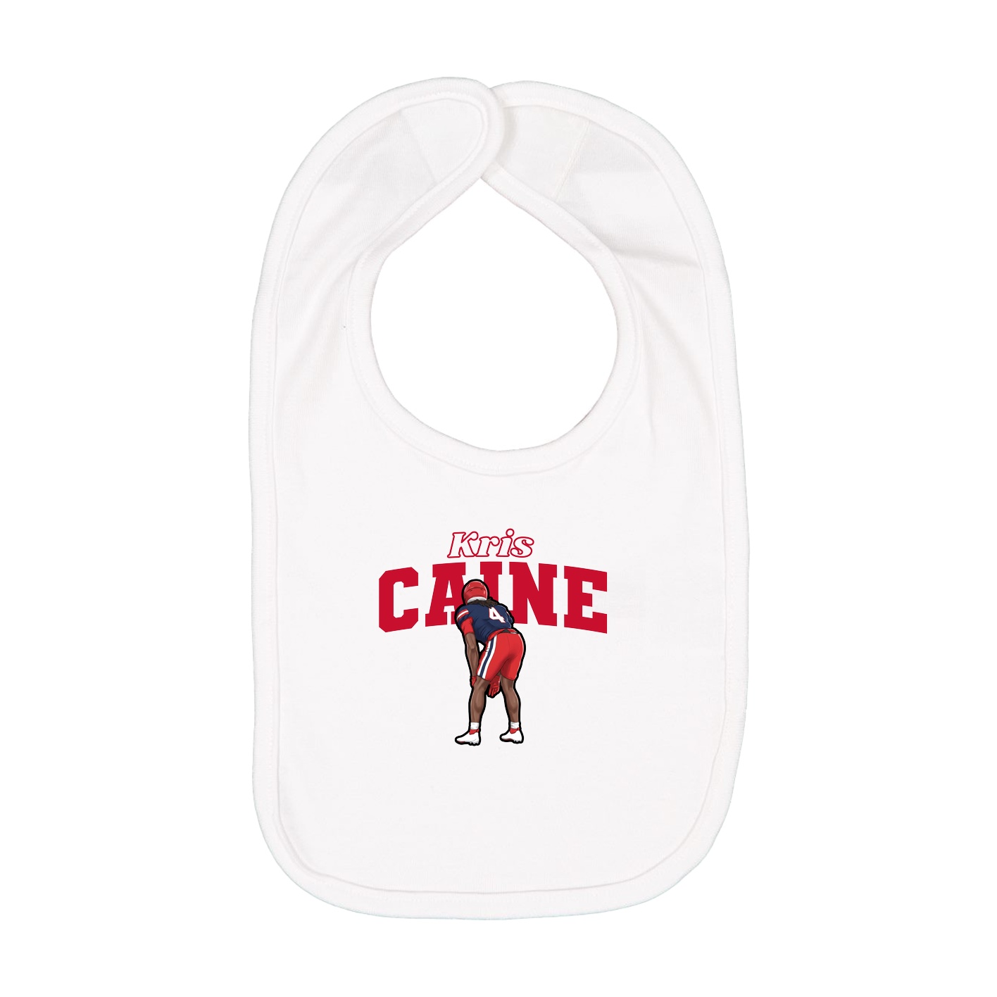 Infant Bib — Name Arch in White