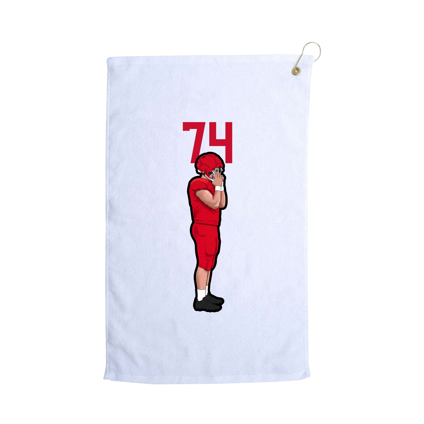 Golf Towel — Number Top in White