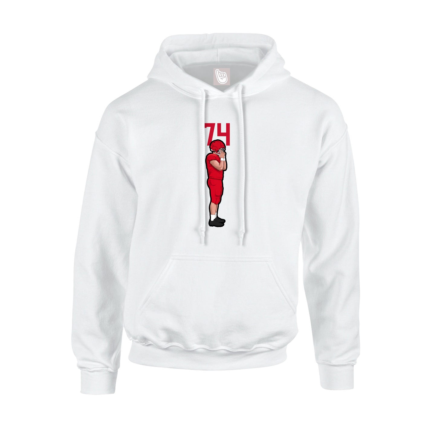 Youth Hoodie — Number Top in White