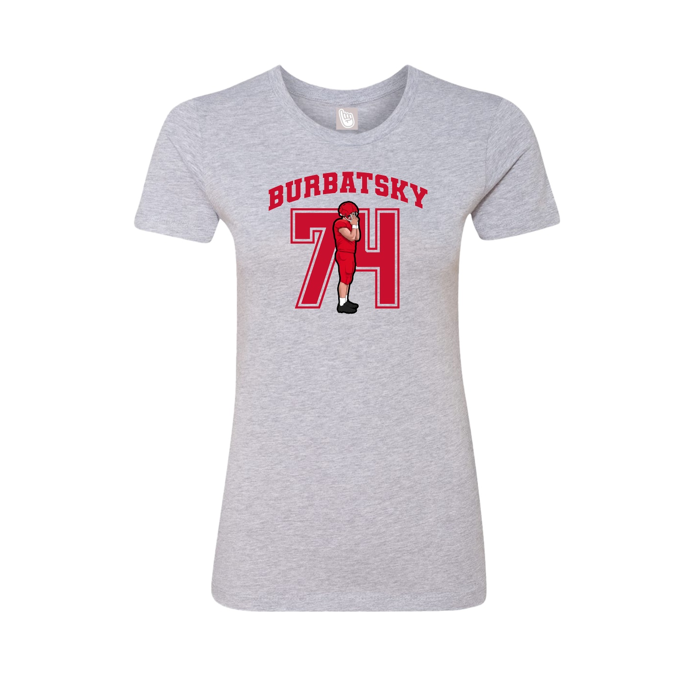 Fitted Women's Tee — Number in Grey
