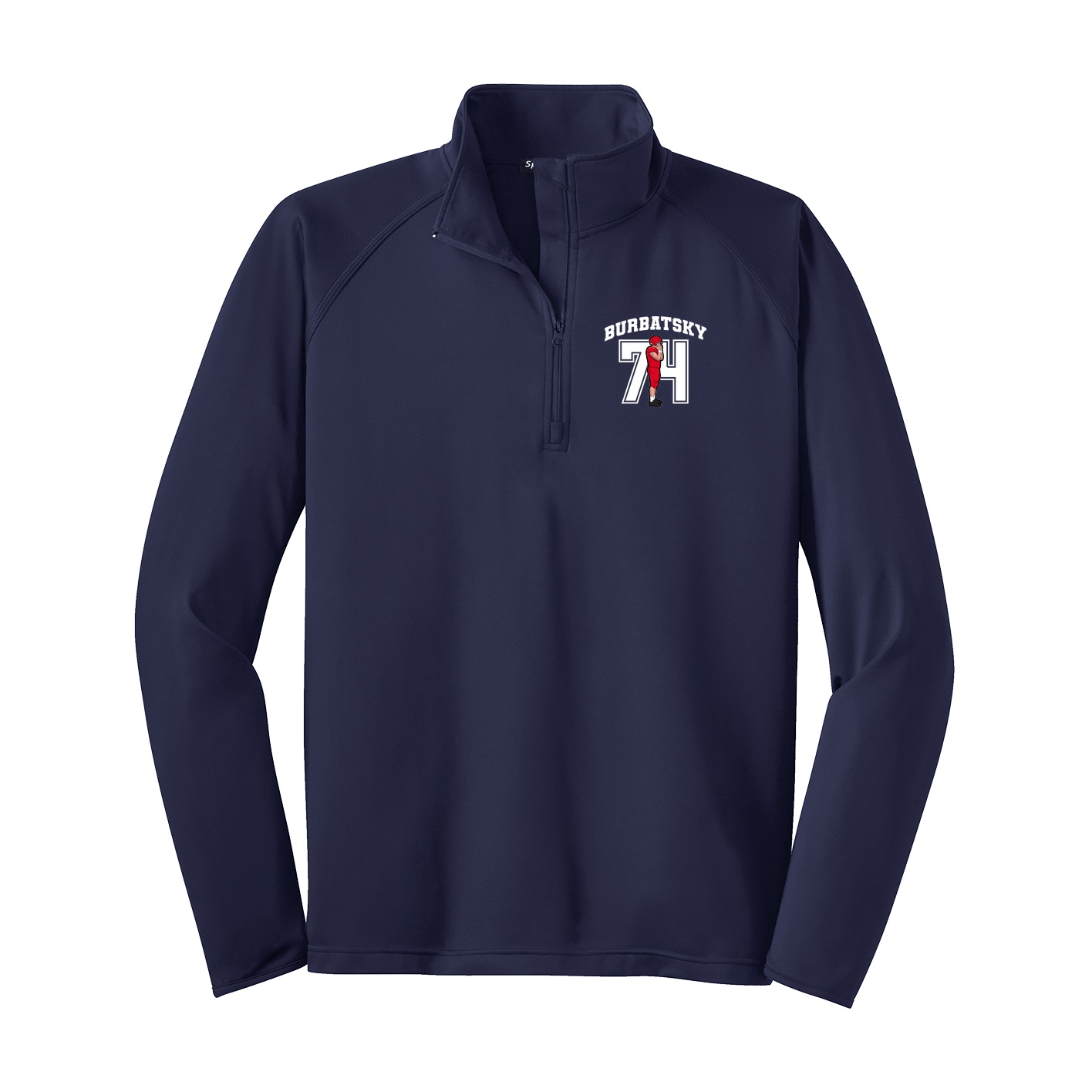 Q-Zip Pullover — Number in Navy