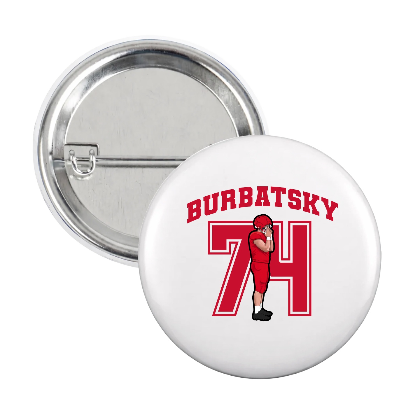 Game Day Button — Number in White