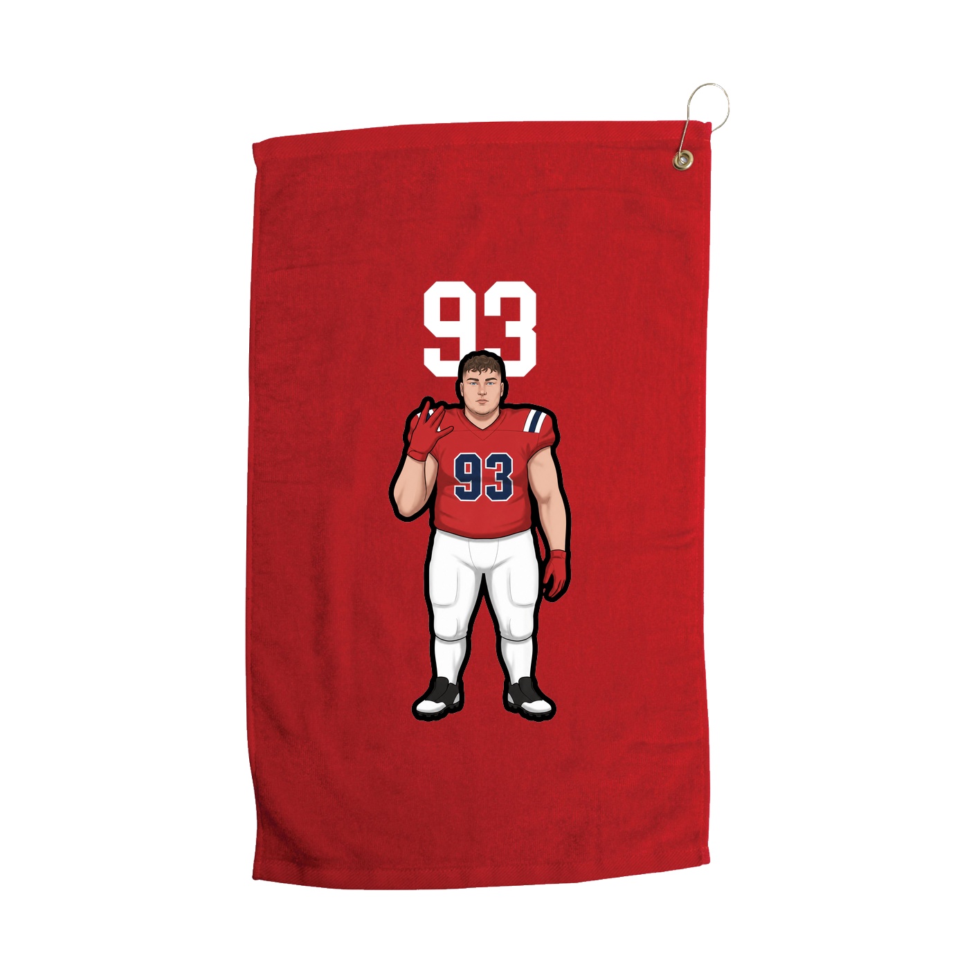 Golf Towel — Number Top in Red