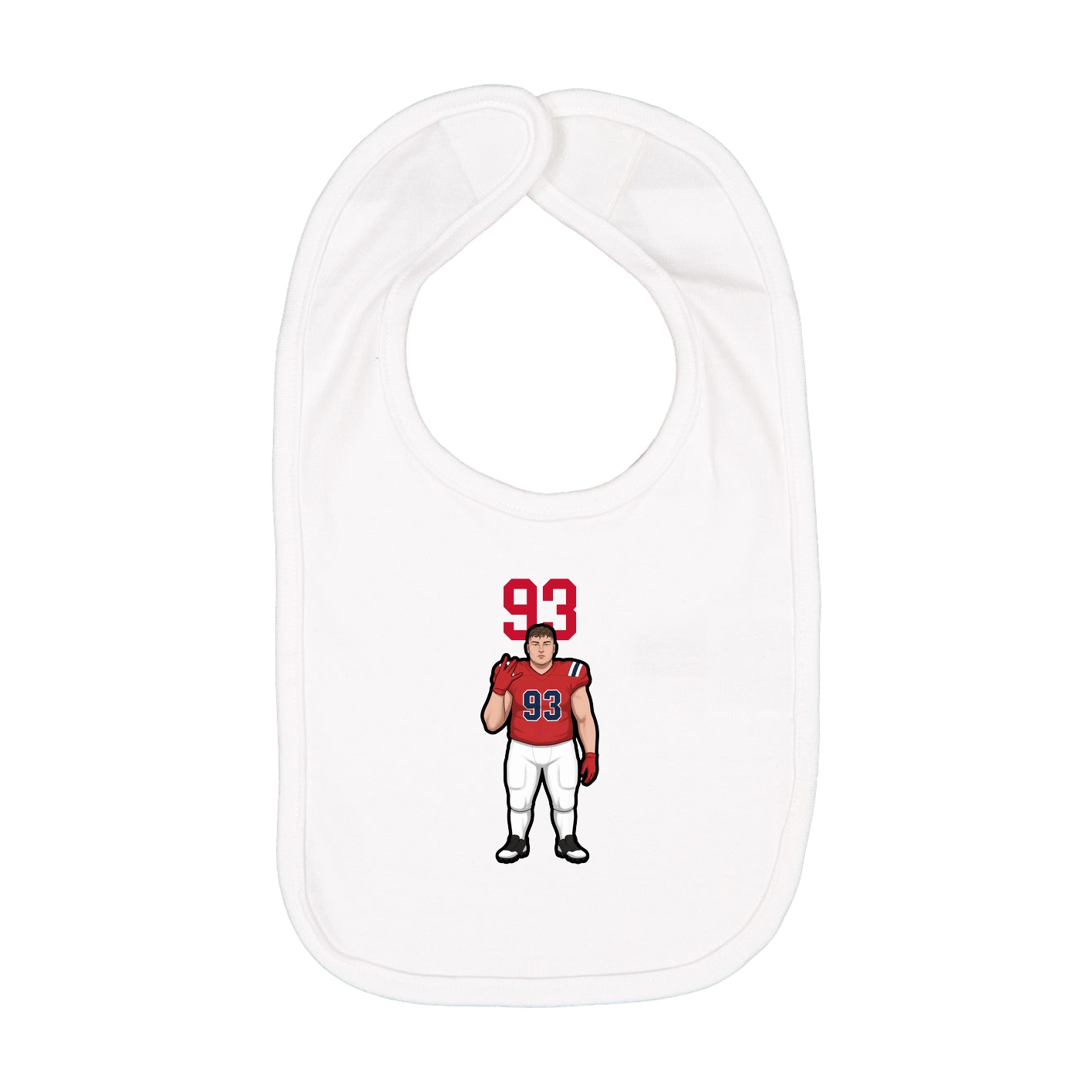 Infant Bib — Number Top in White