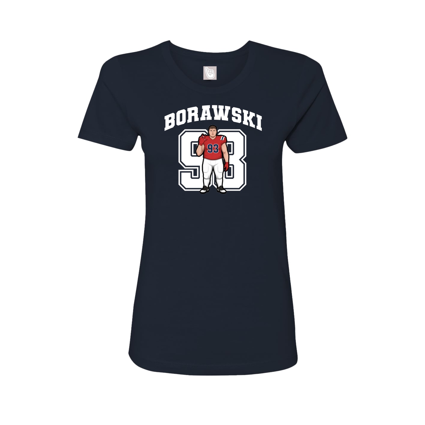 Fitted Women's Tee — Number in Navy
