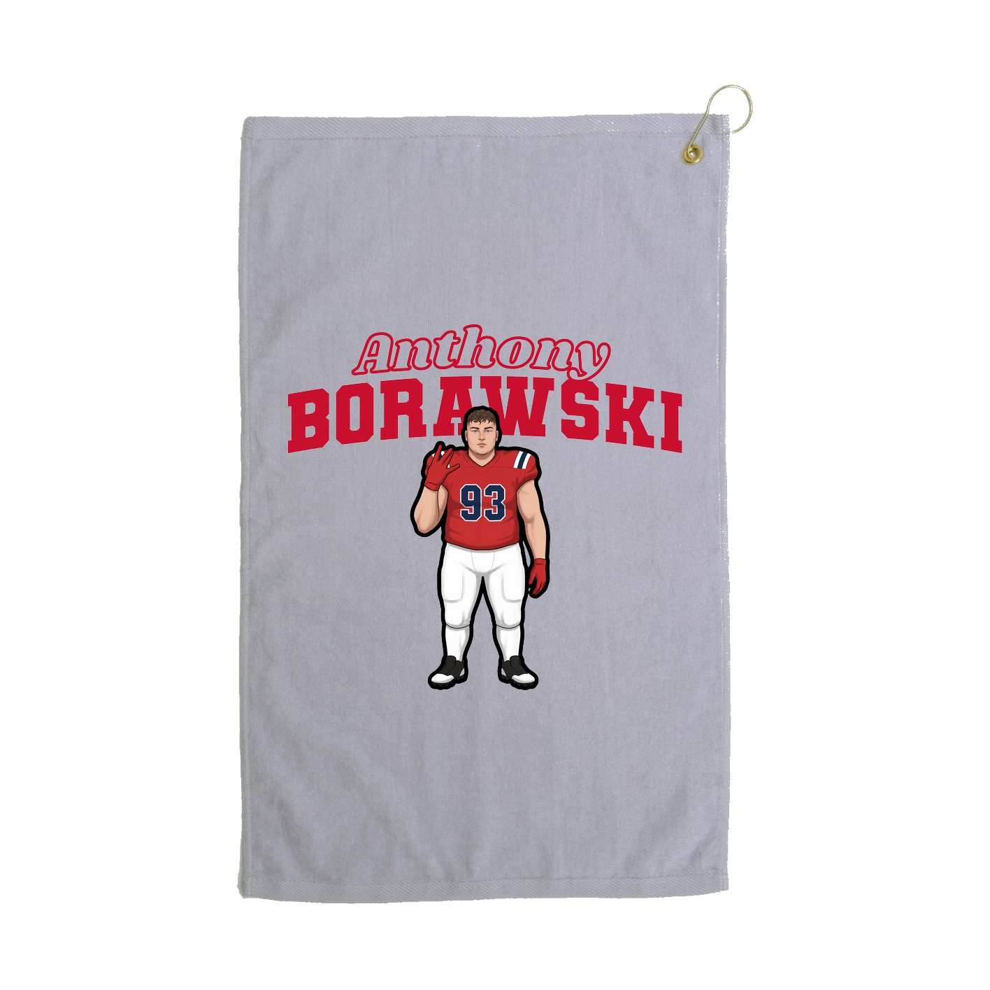 Golf Towel — Name Arch in Grey