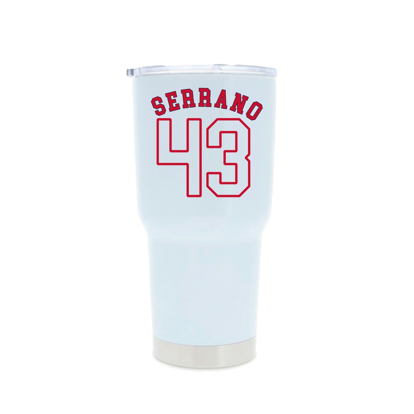 30oz Stainless Steel Tumbler — Shirsey Arch in White
