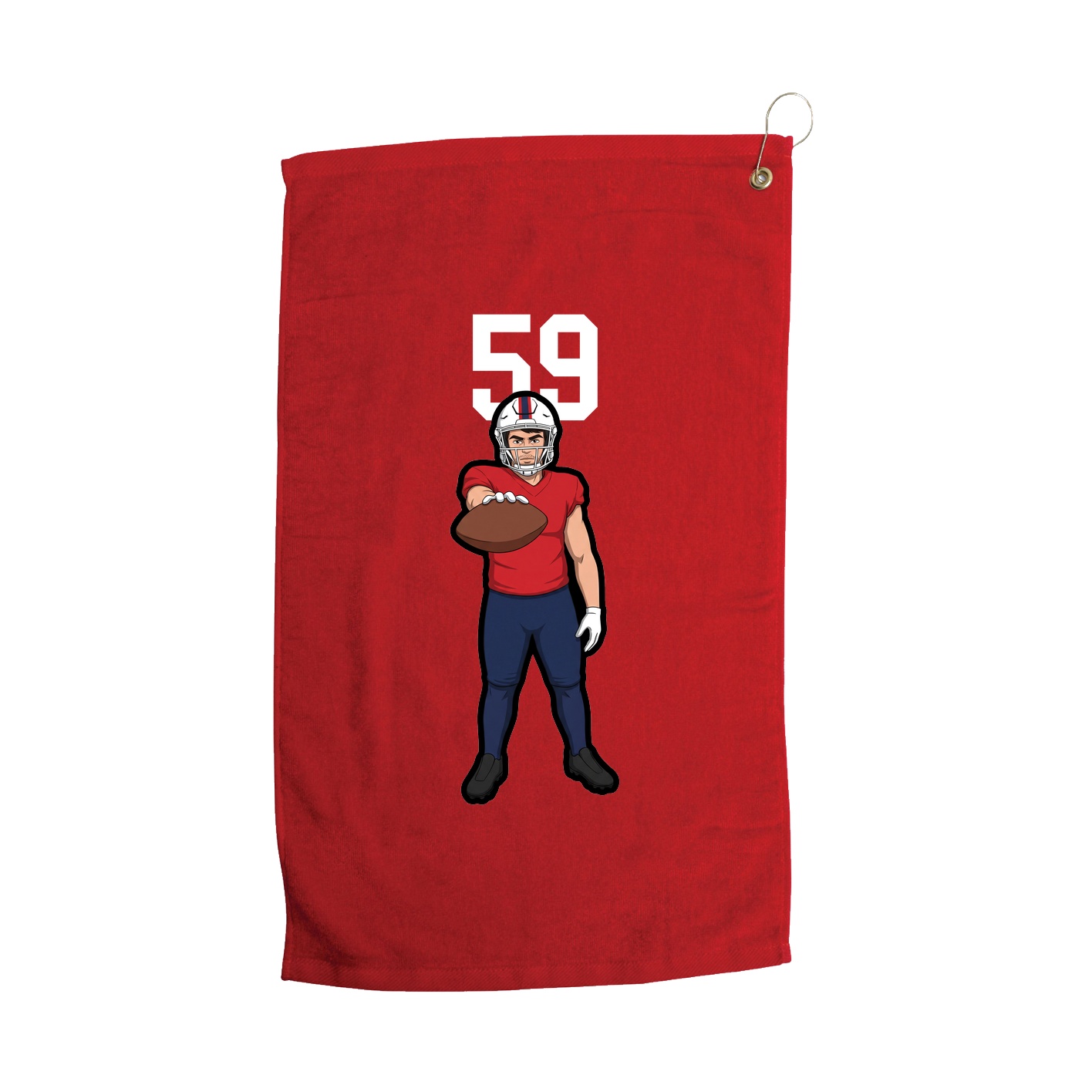Golf Towel — Number Top in Red