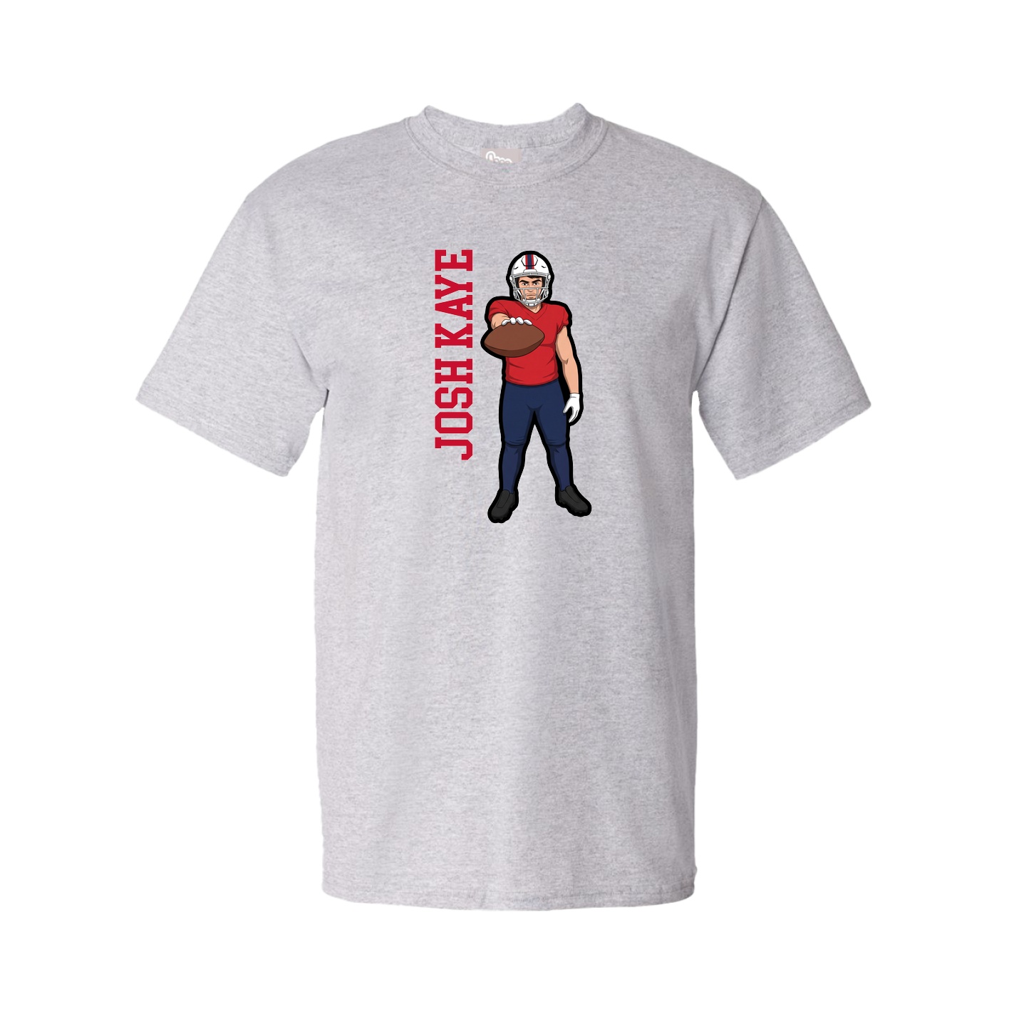 Youth Tee — Name Vertical in Grey