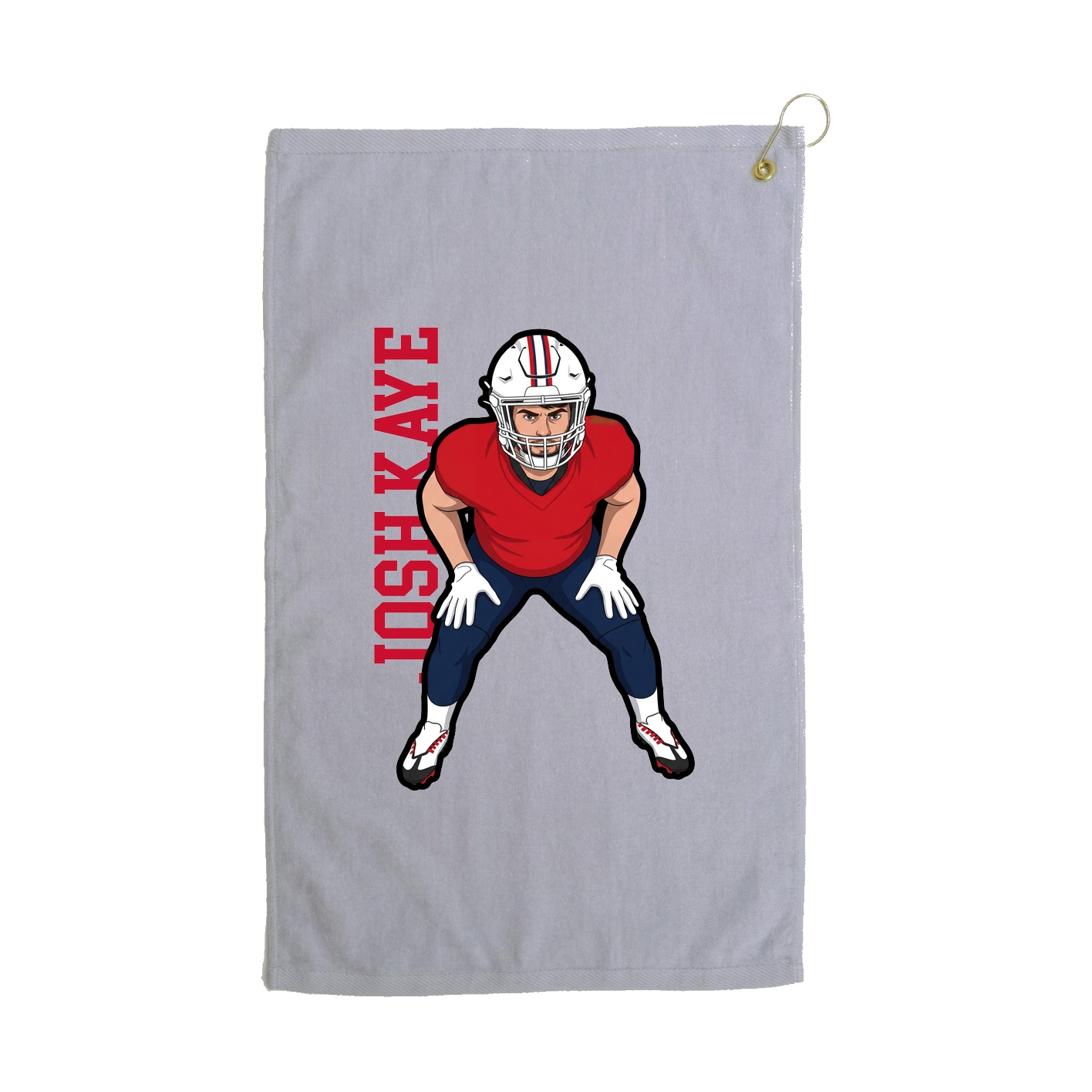 Golf Towel — Name Vertical in Grey
