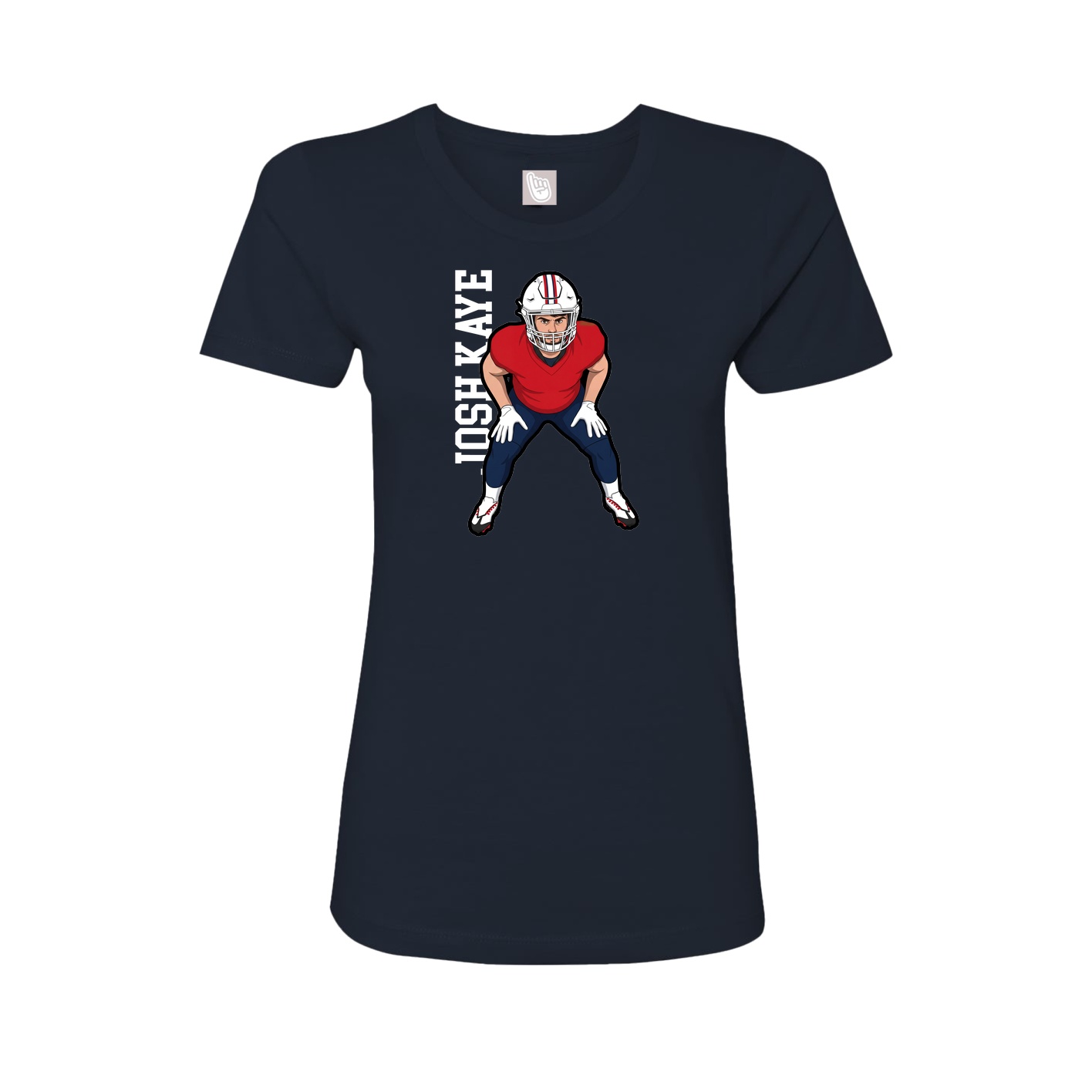 Fitted Women's Tee — Name Vertical in Navy