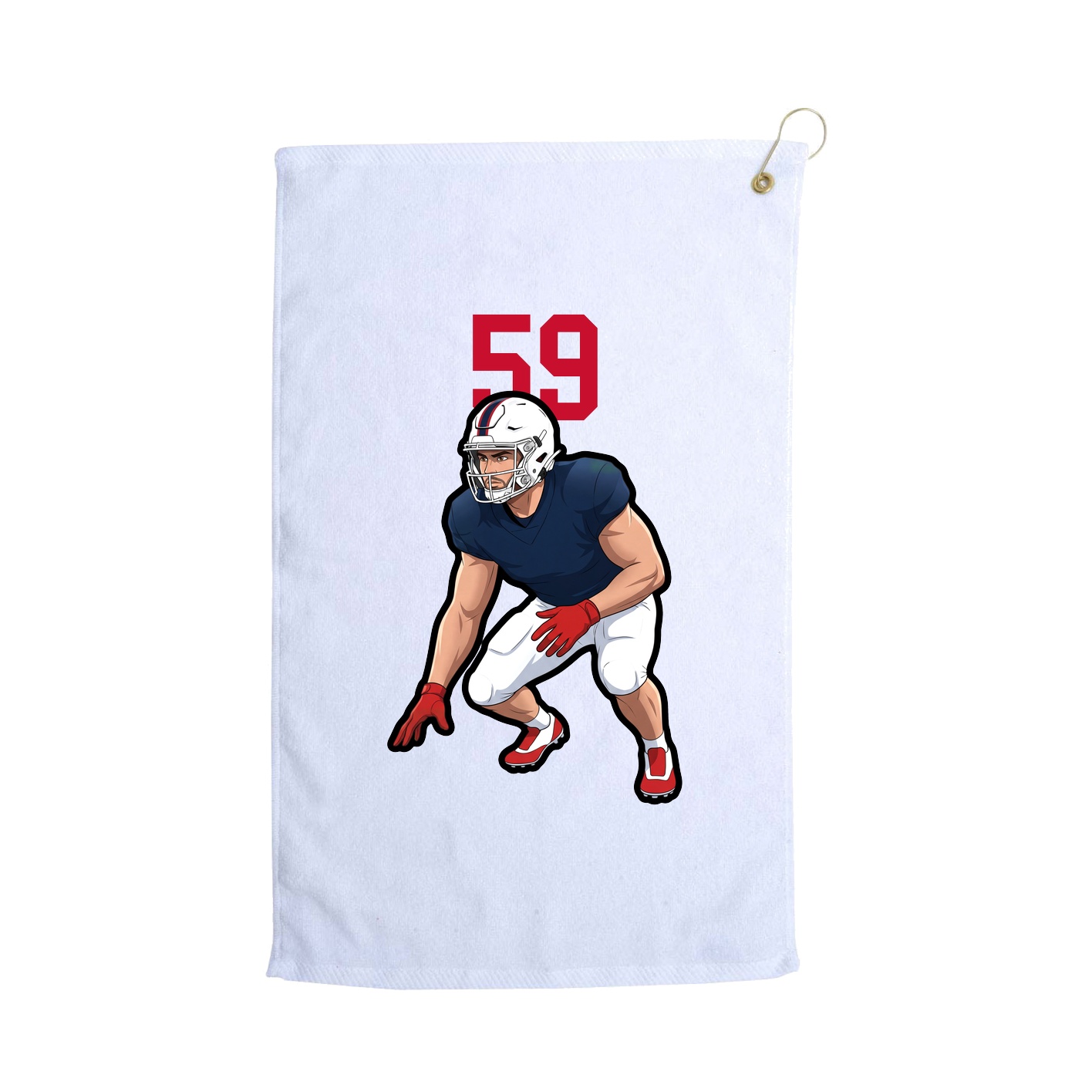 Golf Towel — Number Top in White