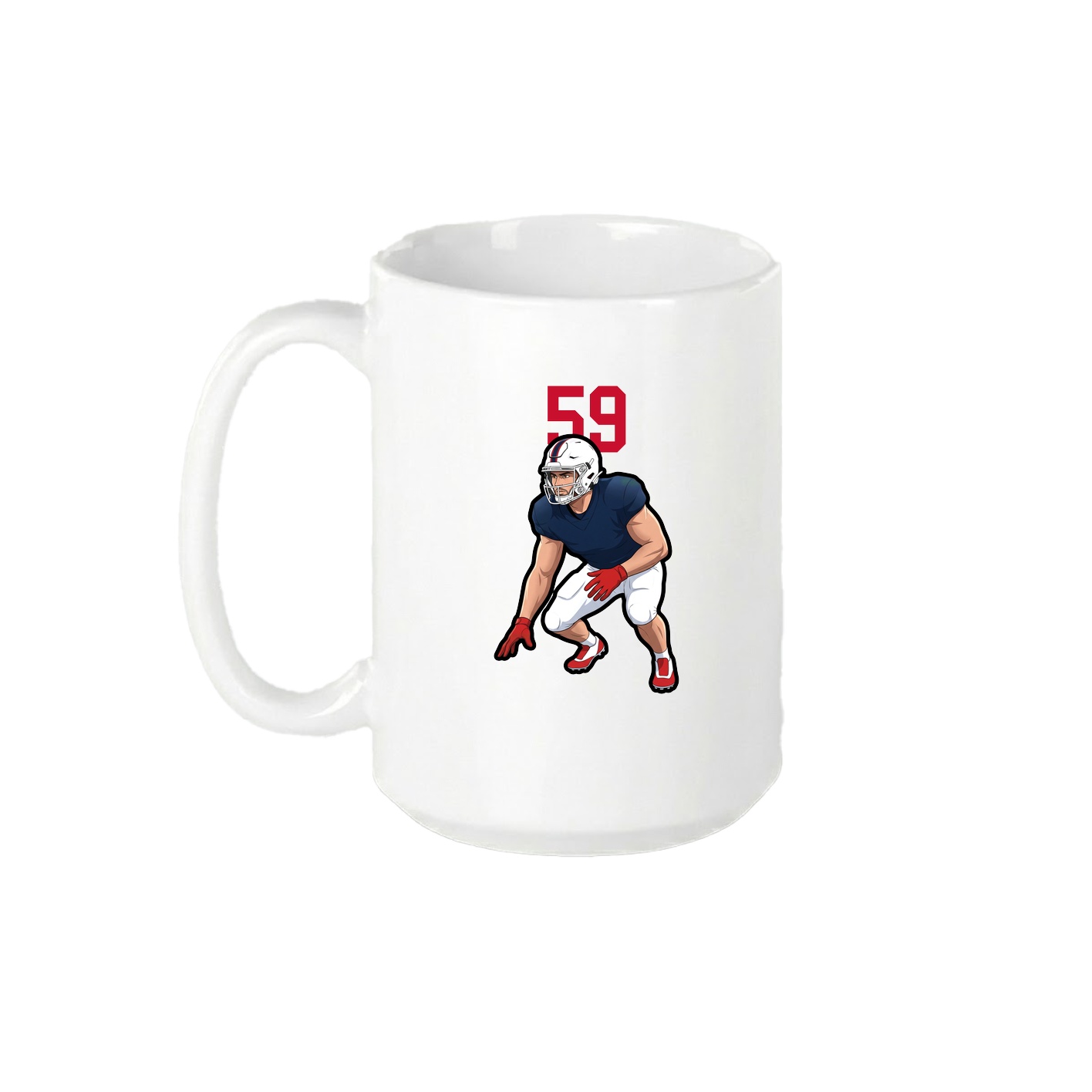 15oz Coffee Mug — Number Top in White