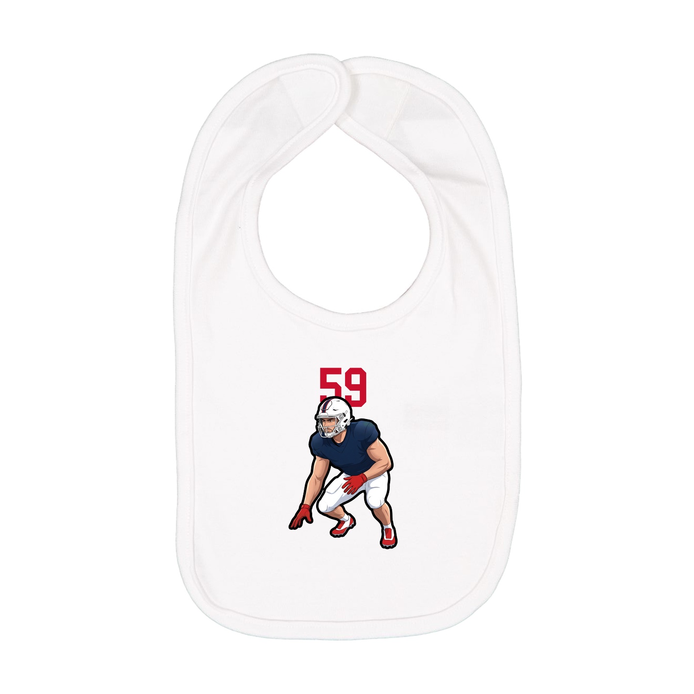 Infant Bib — Number Top in White