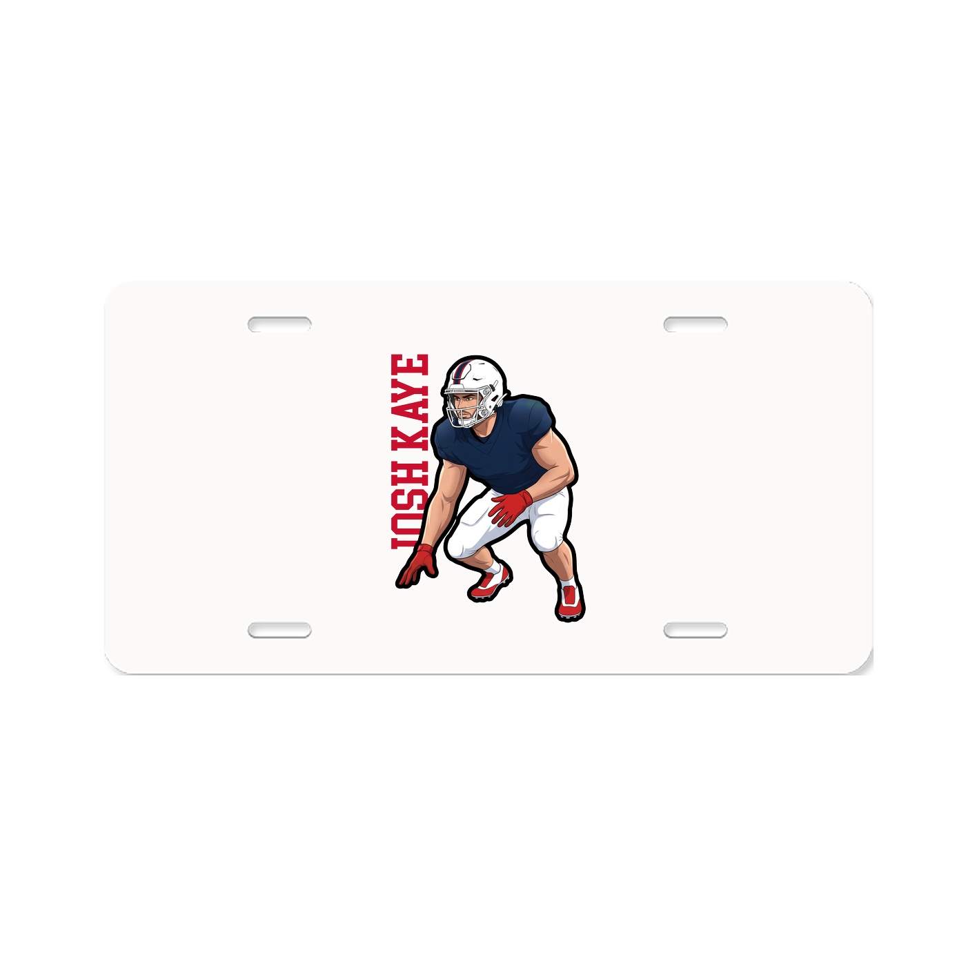 License Plate — Name Vertical in Classic