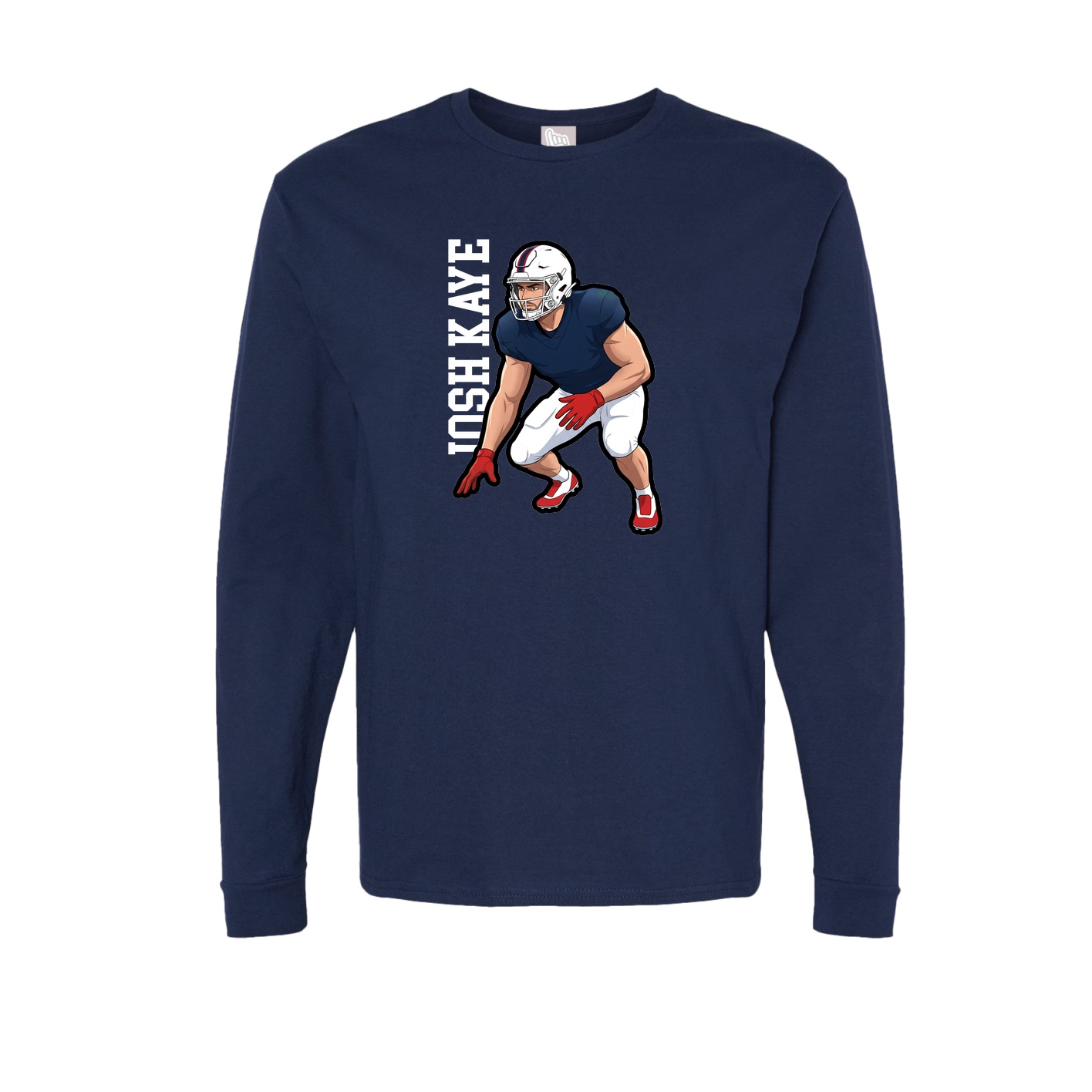 Long Sleeve Tee — Name Vertical in Navy