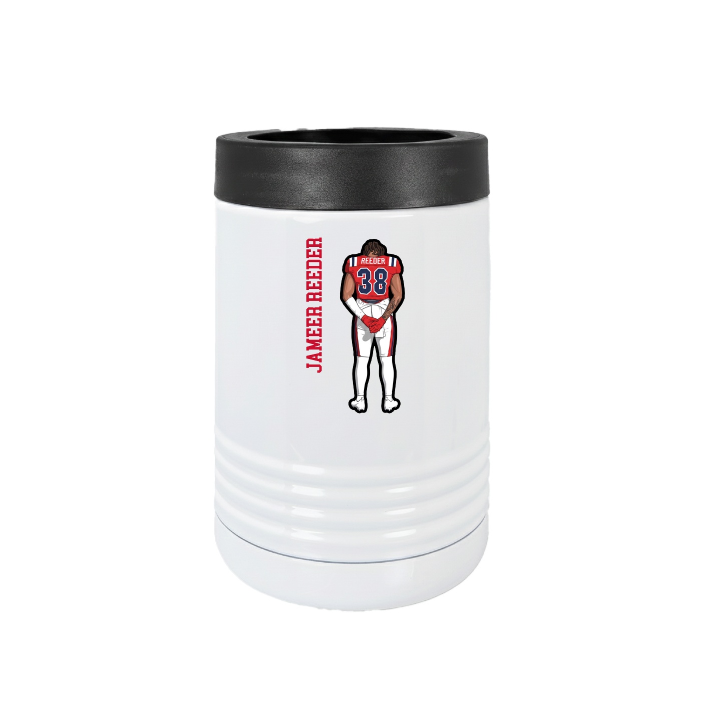 Beverage Holder — Name Vertical in White