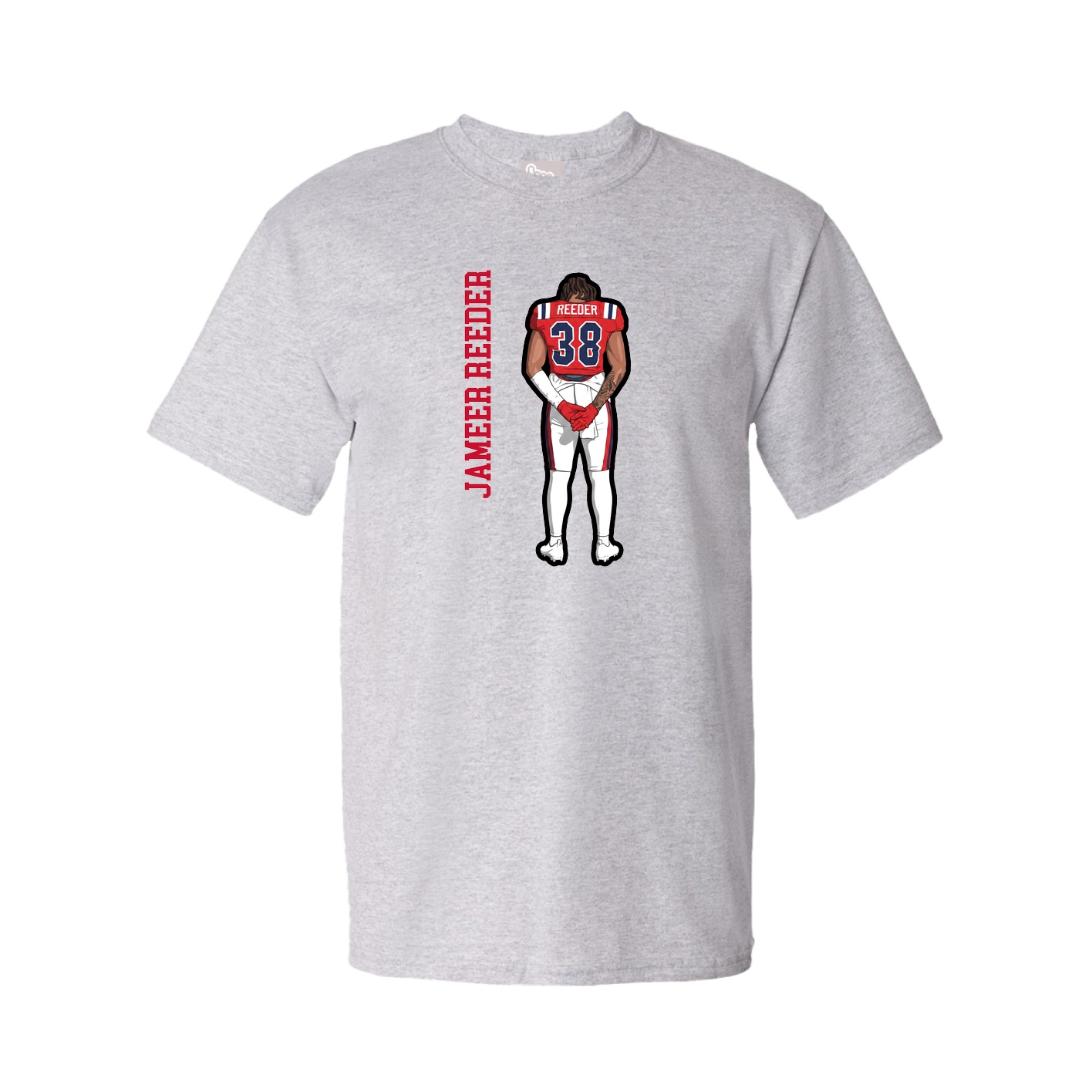 Youth Tee — Name Vertical in Grey