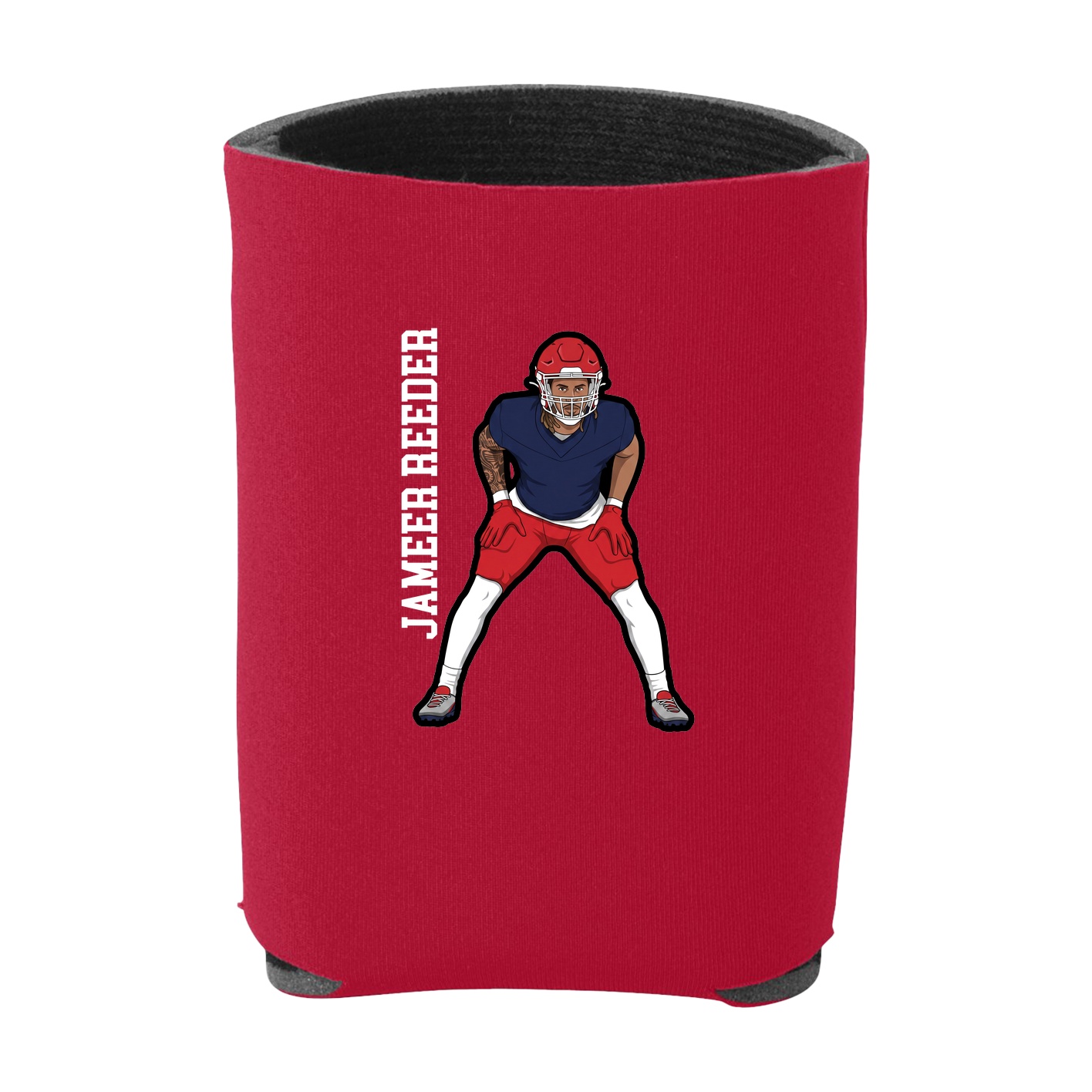 Can Holder — Name Vertical in Red