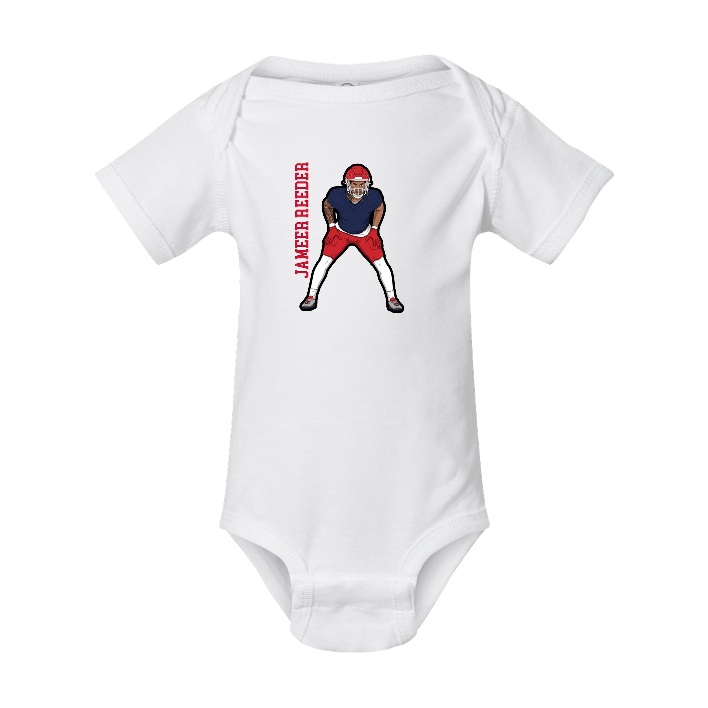 Baby Onesie — Name Vertical in White