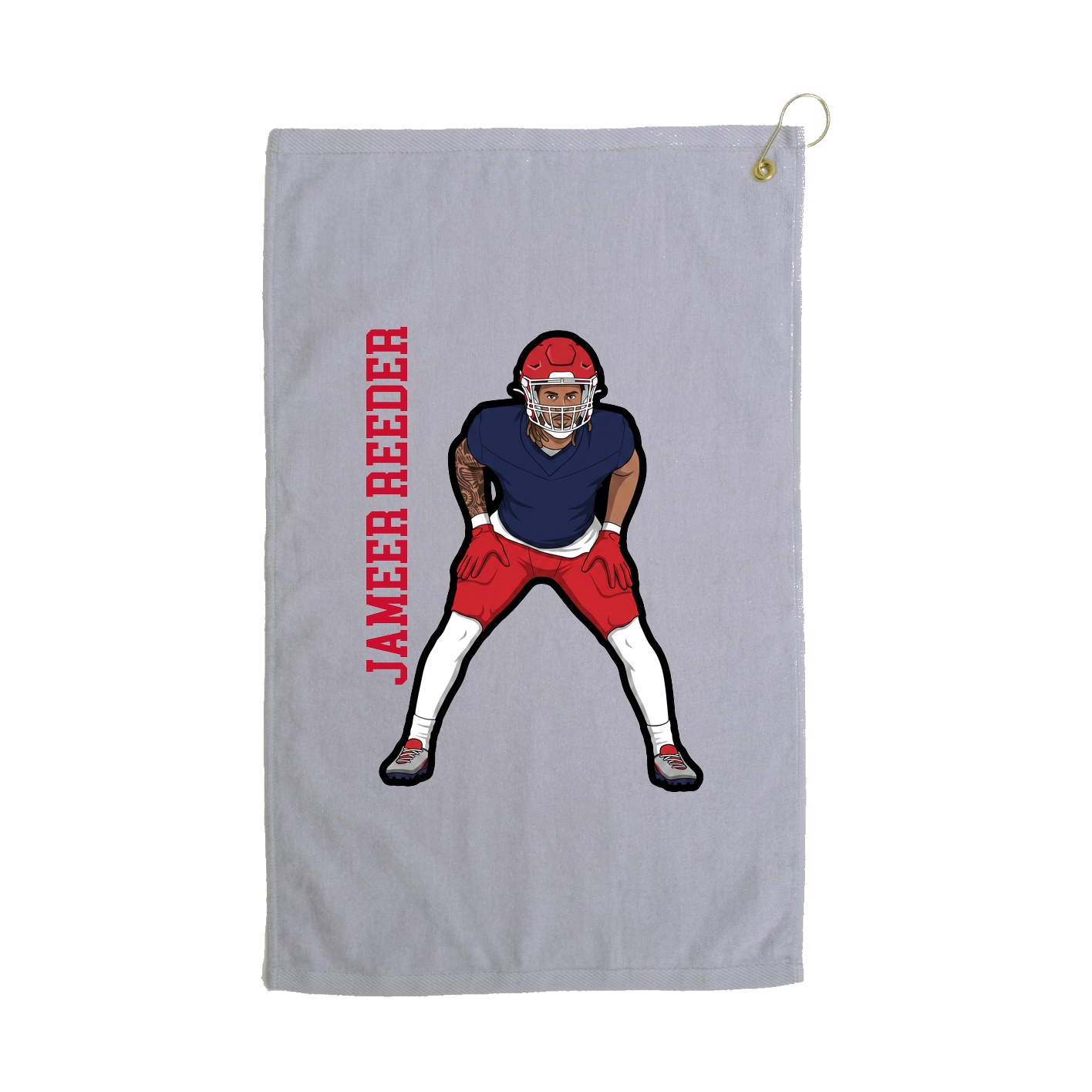 Golf Towel — Name Vertical in Grey