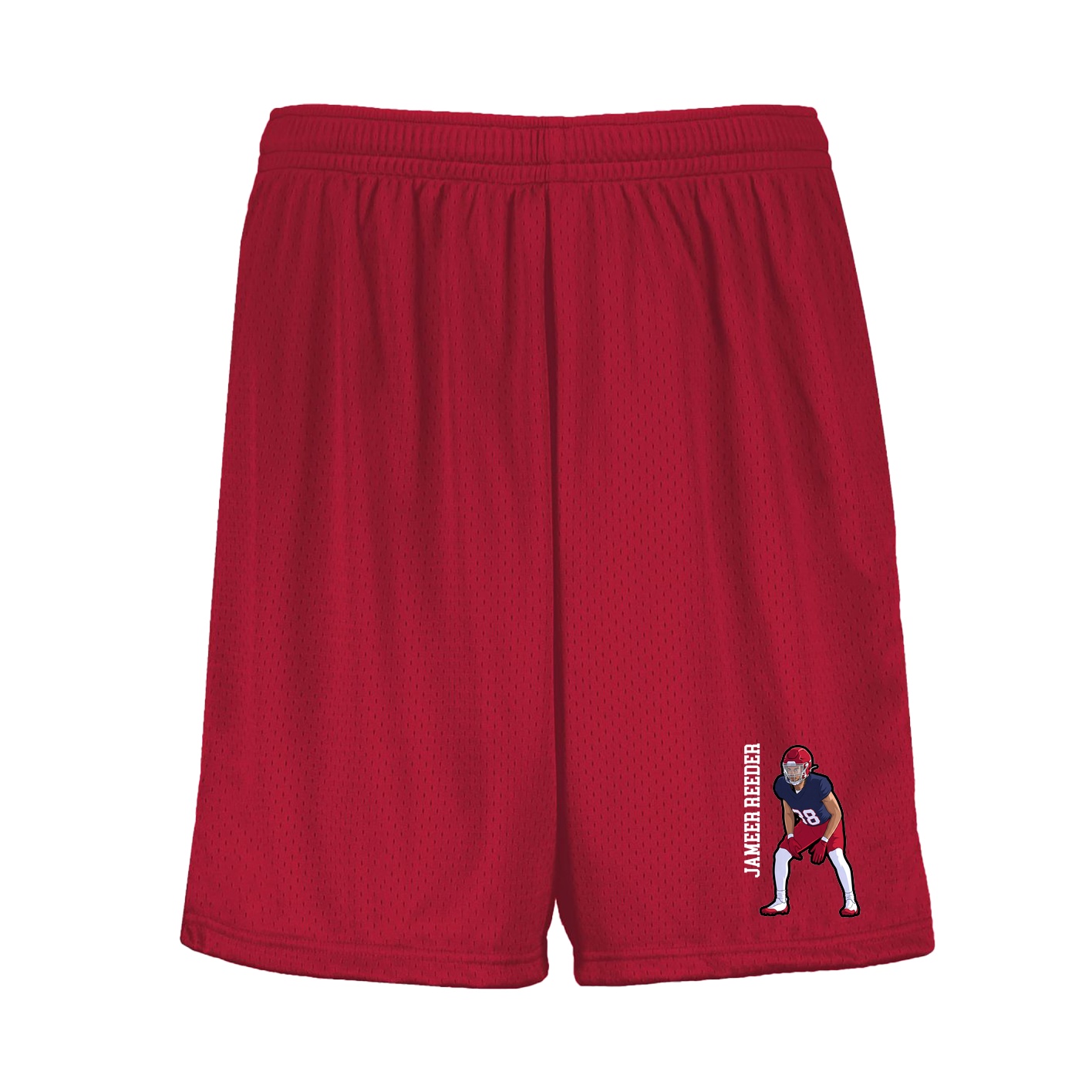 Shorts — Name Vertical in Red