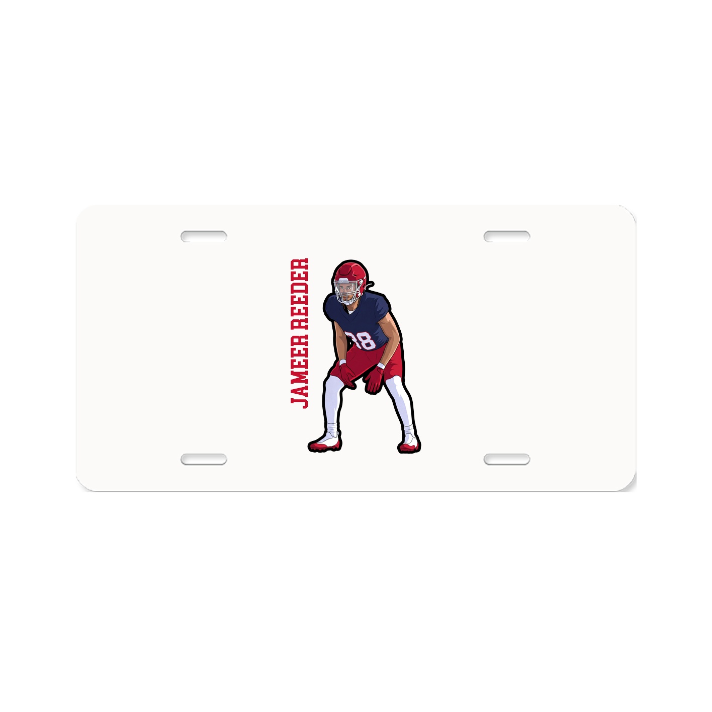 License Plate — Name Vertical in Classic