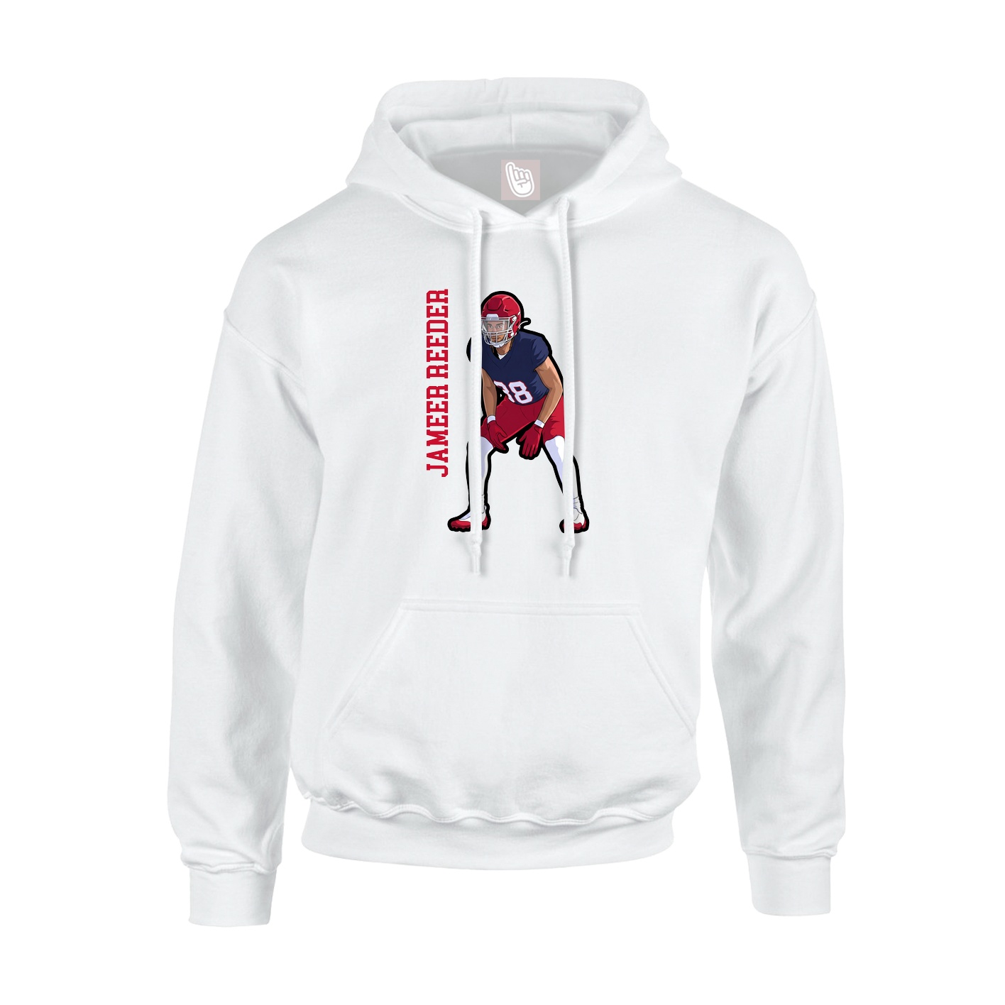Youth Hoodie — Name Vertical in White