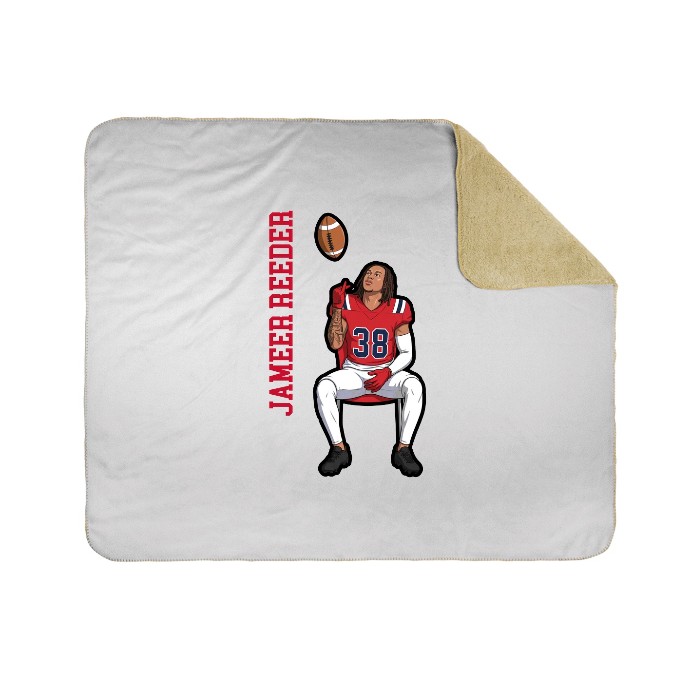 Throw Blanket — Name Vertical in White