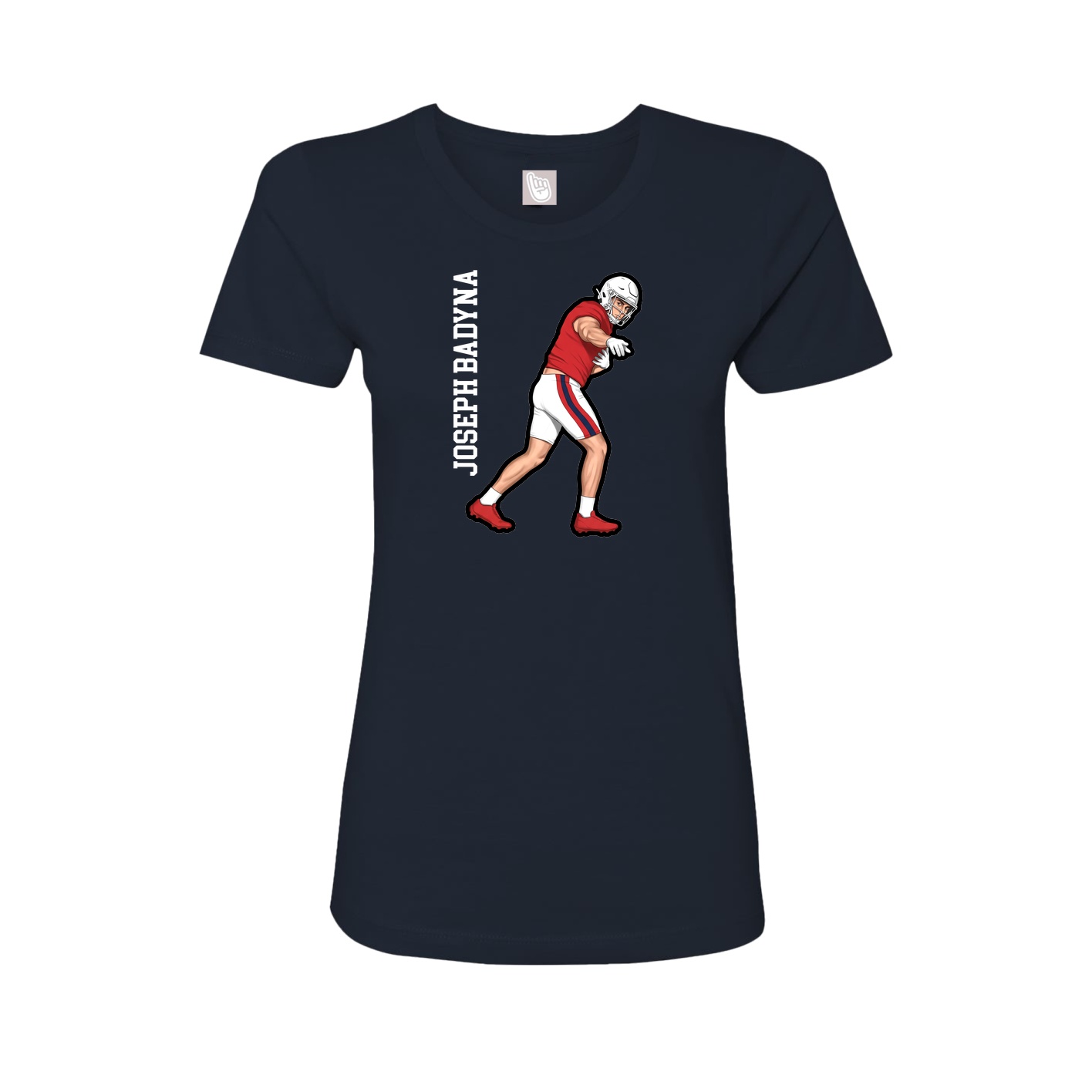 Fitted Women's Tee — Name Vertical in Navy