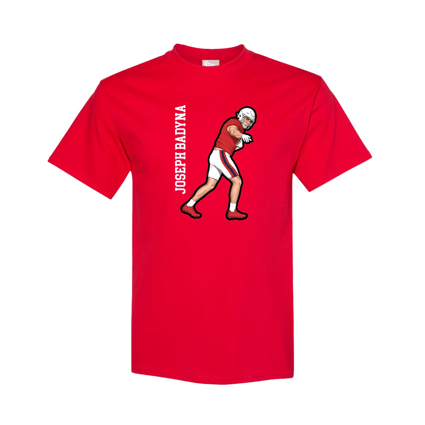 Youth Tee — Name Vertical in Red