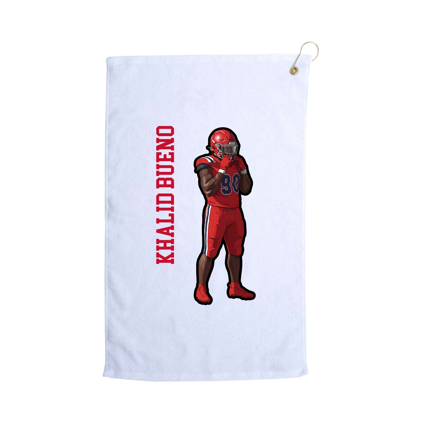 Golf Towel — Name Vertical in White