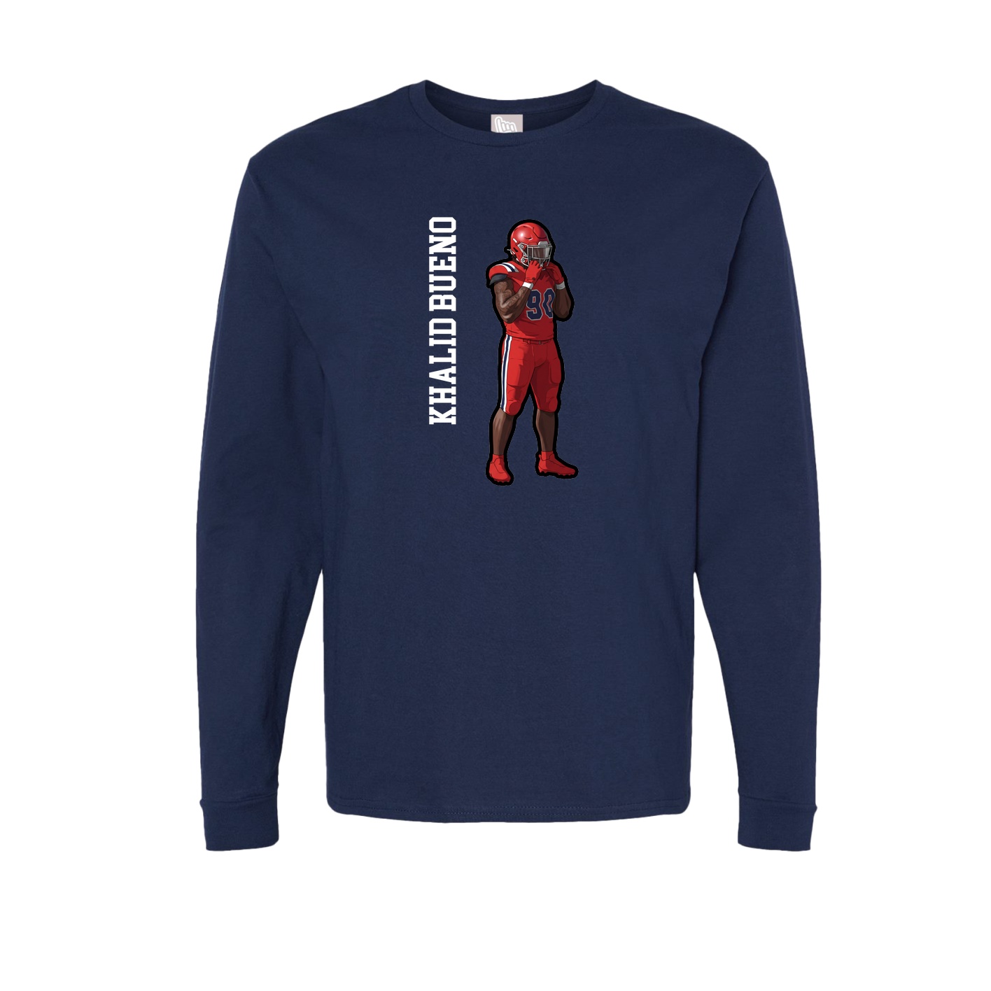 Long Sleeve Tee — Name Vertical in Navy