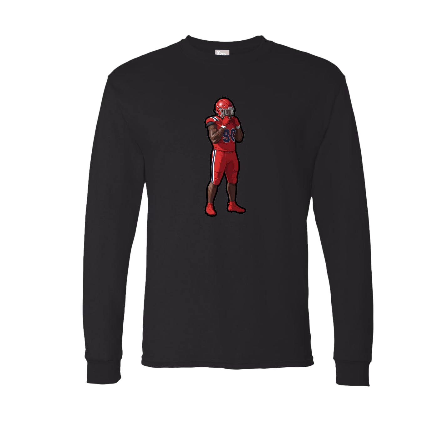 Long Sleeve Tee — Name Vertical in Black