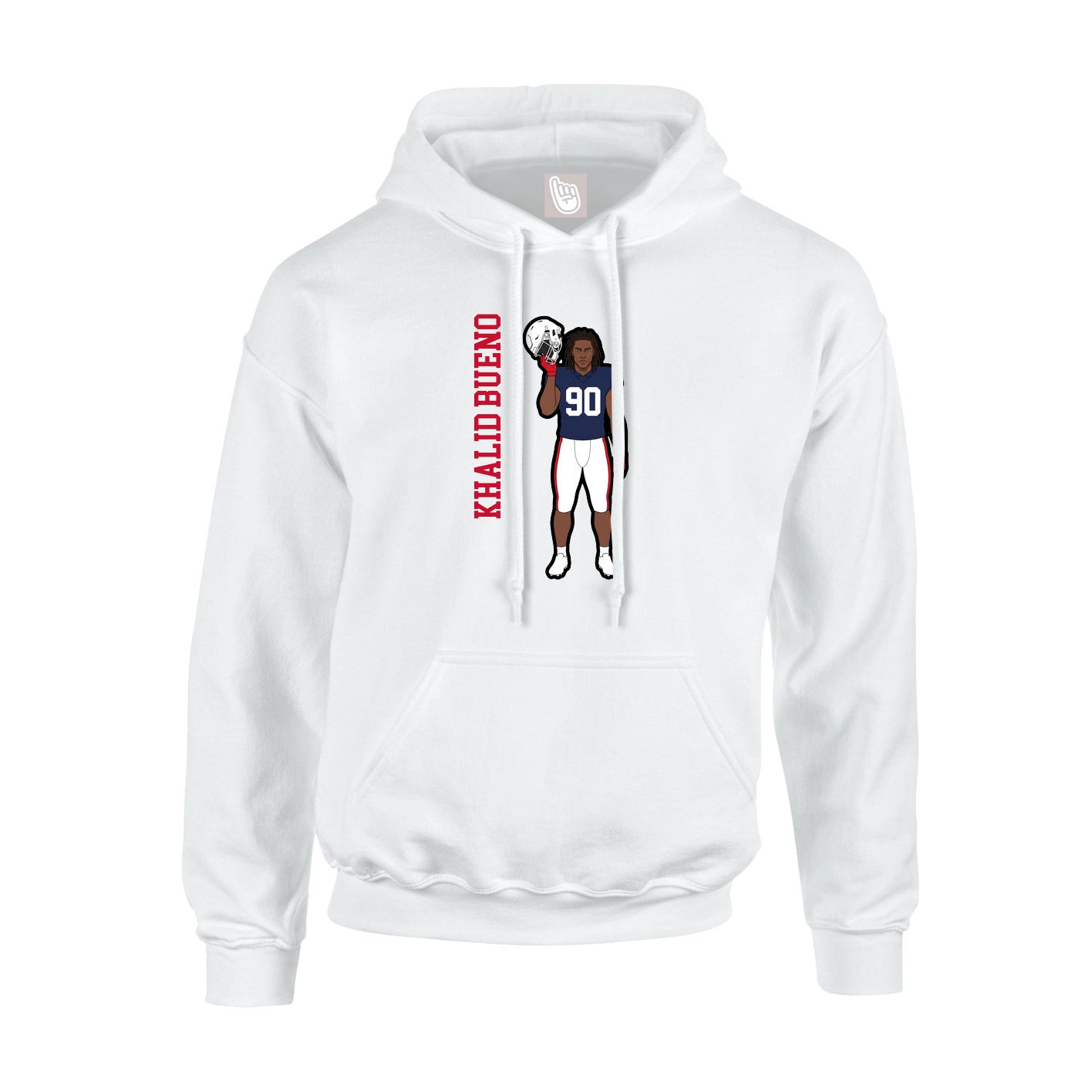 Youth Hoodie — Name Vertical in White