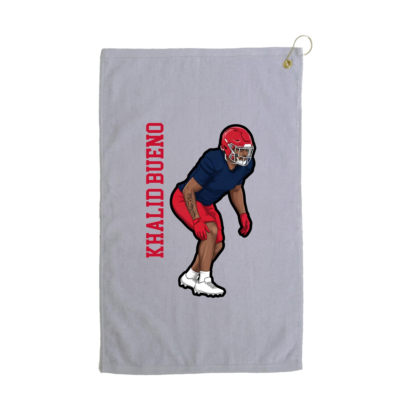 Golf Towel — Name Vertical in Grey