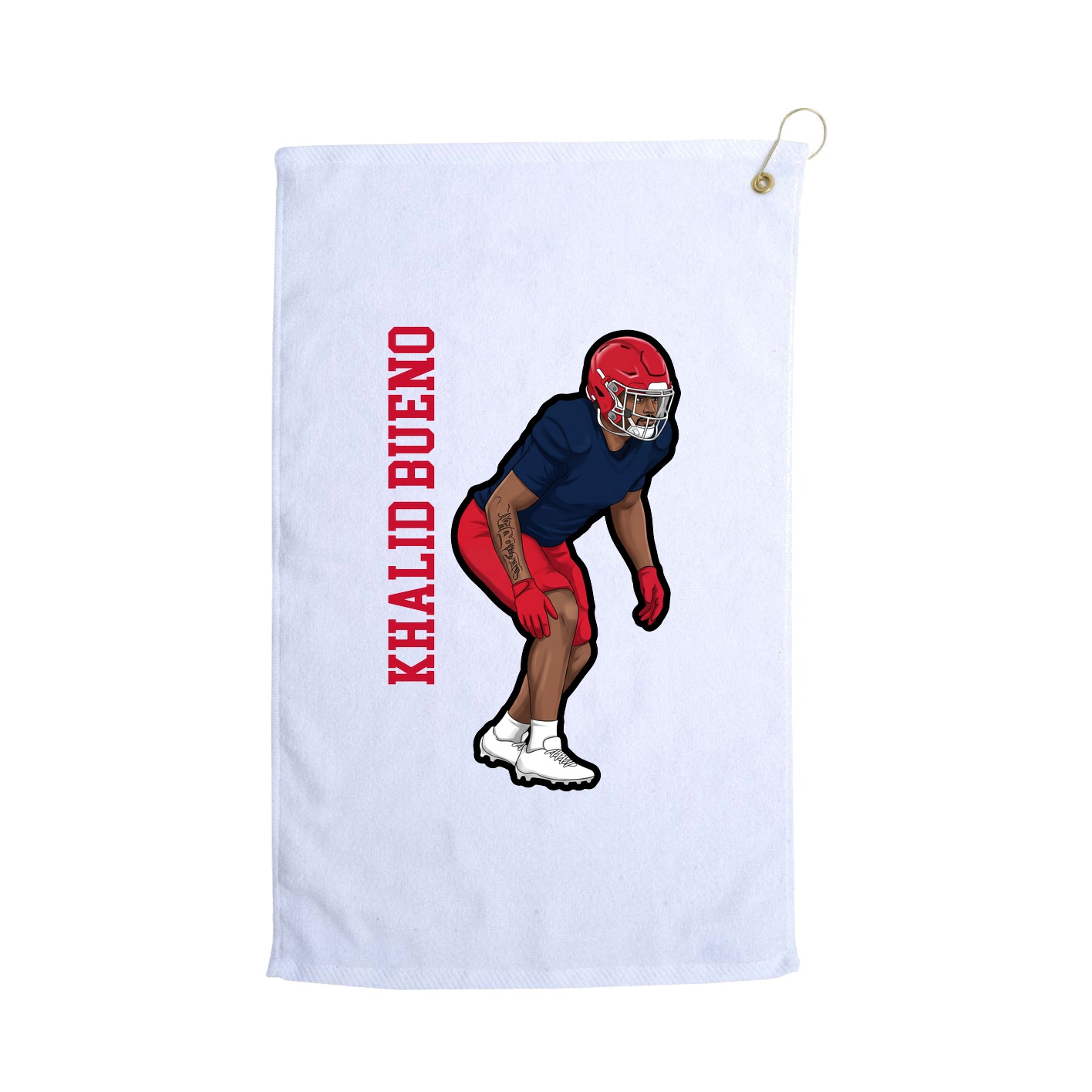 Golf Towel — Name Vertical in White
