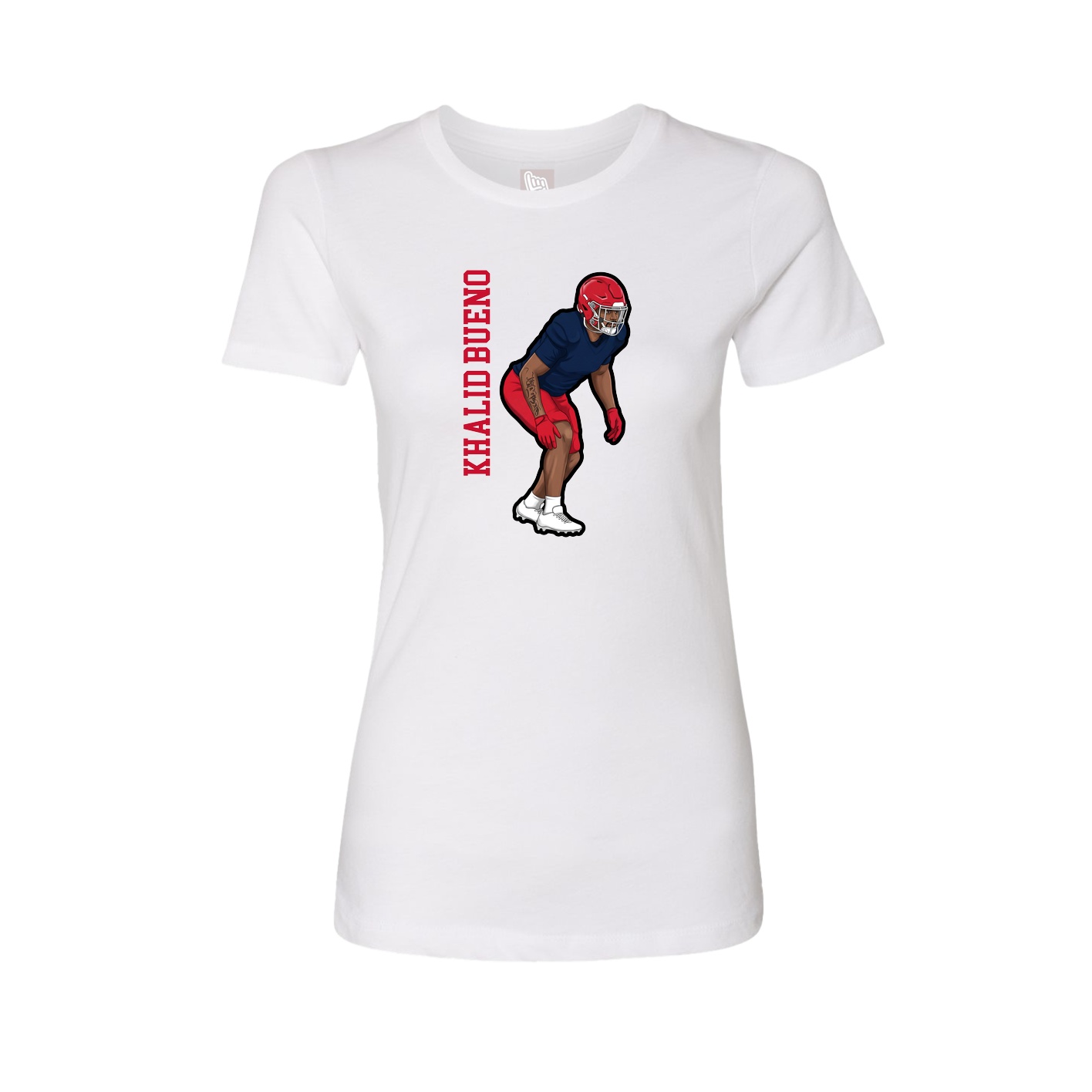 Womens Tee — Name Vertical in White